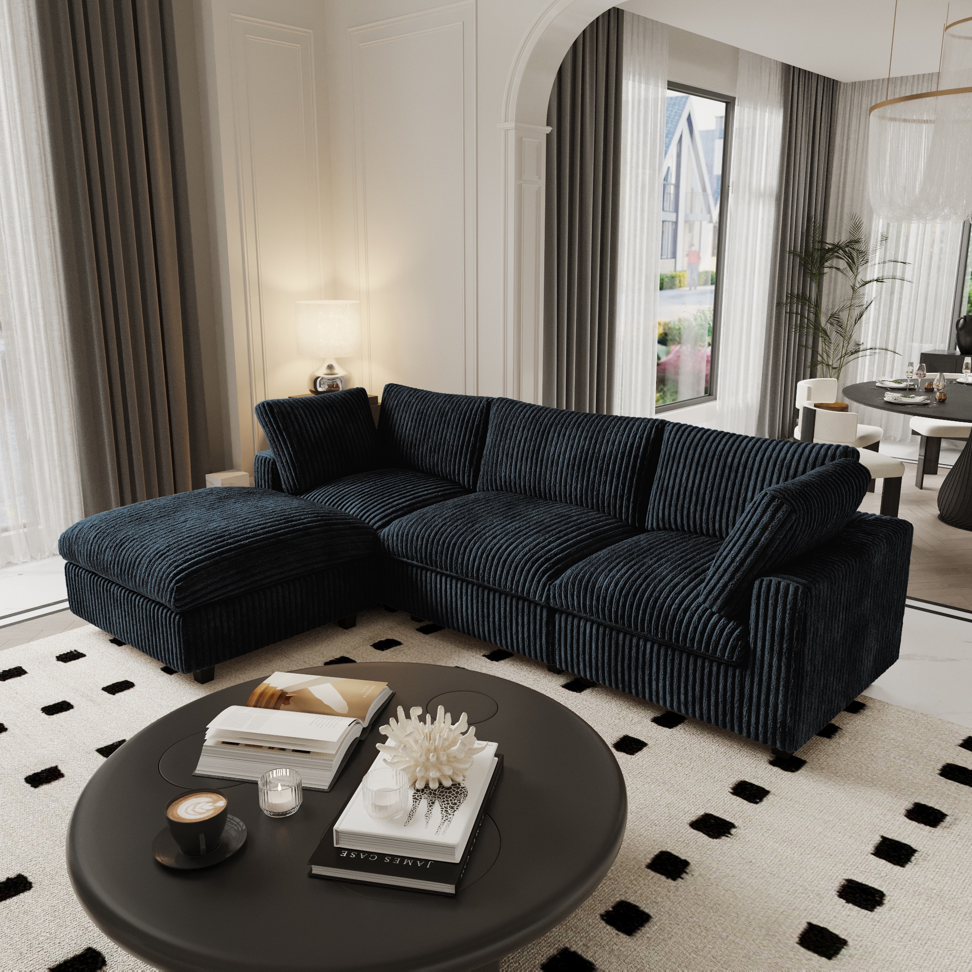 BuotiqHom DH-SF3+1-141BK Sofas-Loveseats - View #2