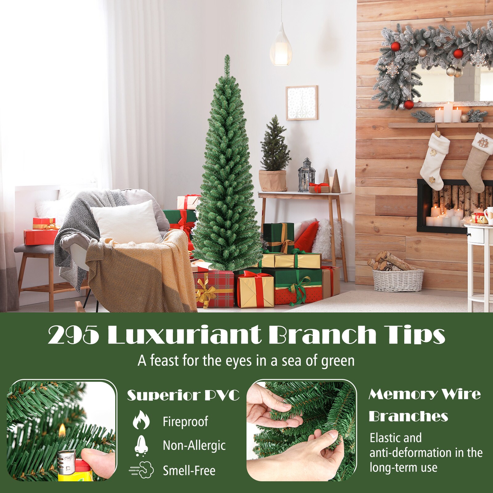 WELLFOR TX-HGY-10020US Artificial-Christmas-Trees - View #3