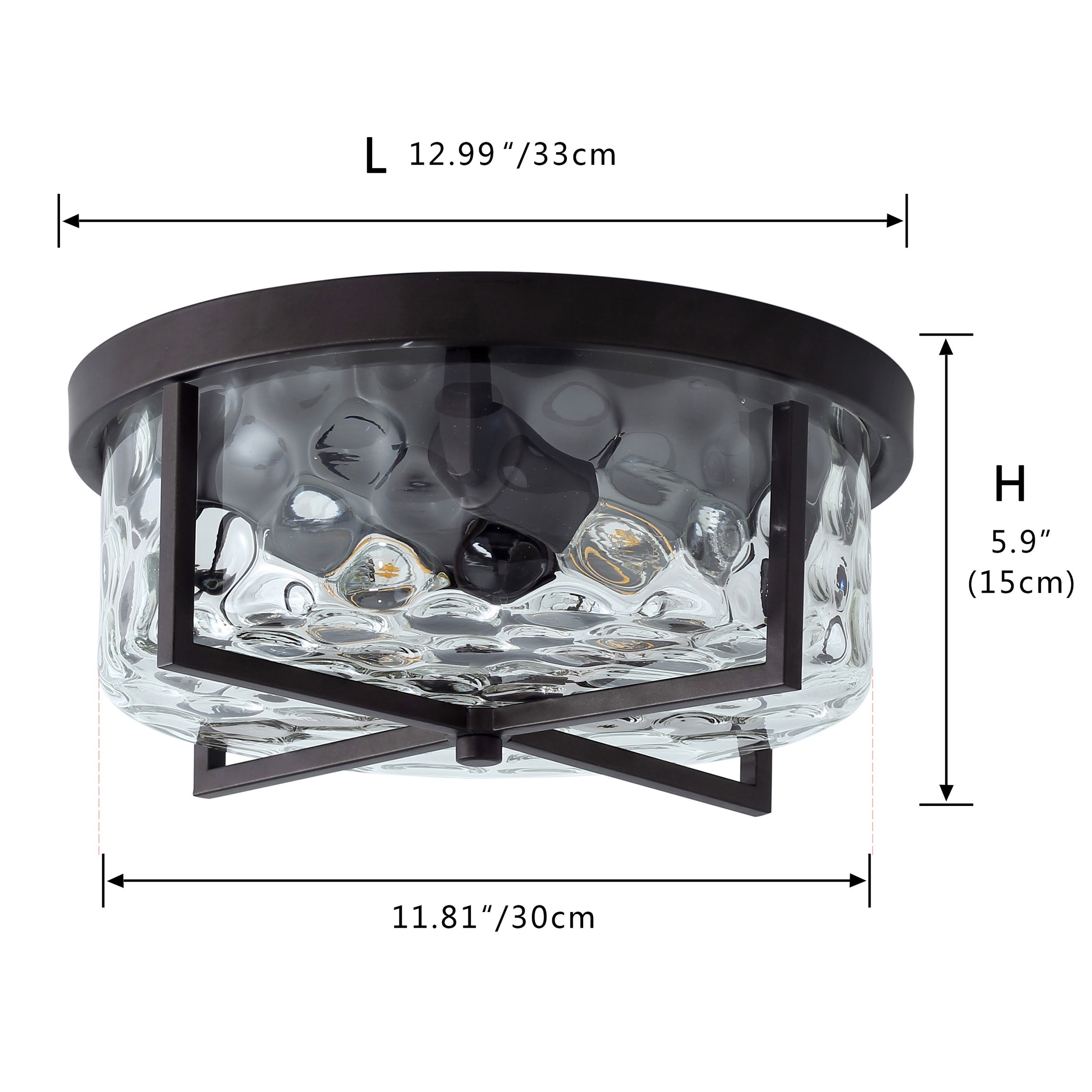 Aiwen 2-Light Black Flush Mount Light ENERGY STAR in the Flush Mount ...