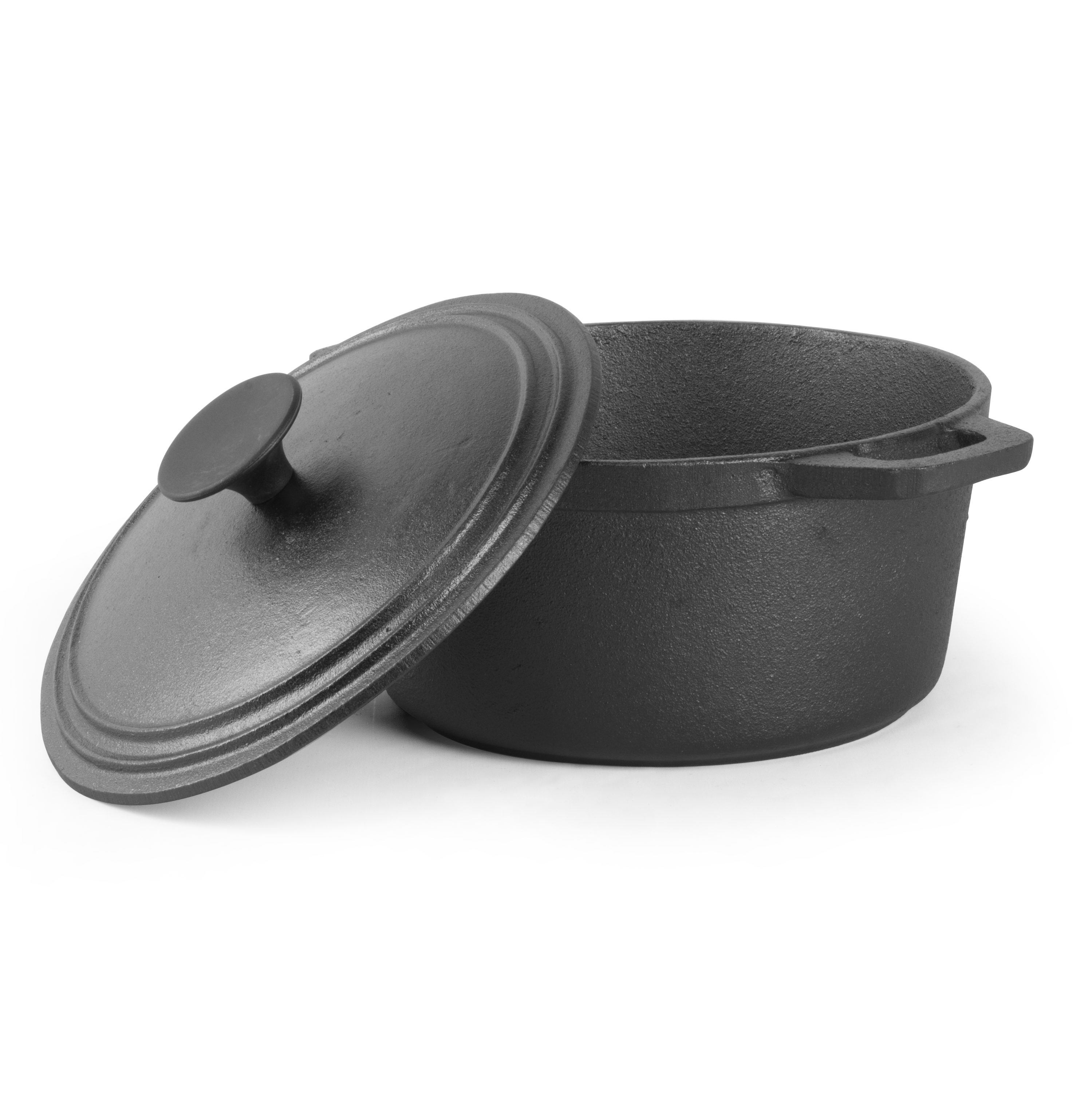 Cook Pro 6 qt. Round Cast Iron Dutch Oven in Black with Lid