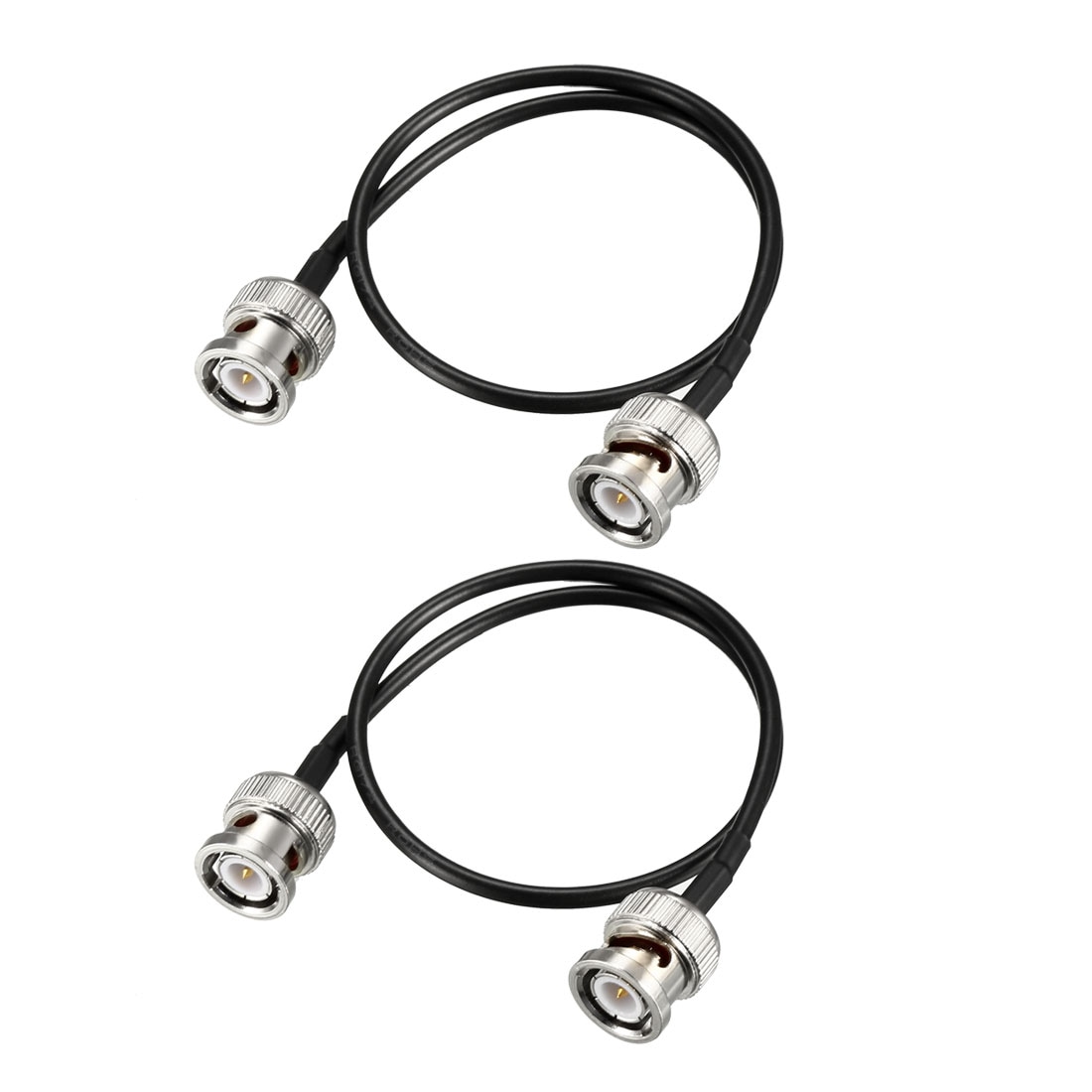 Unique Bargains BNC Male to Male Coaxial Jumper Cable 50 ohm 12 Inch RG174 for Video Signals CCTV Camera 2pcs