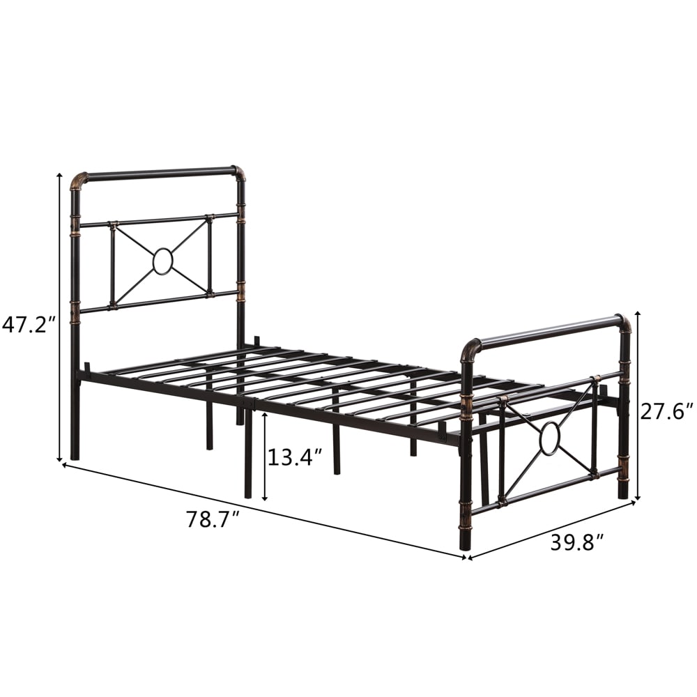 Winado Bed Frame Black Twin Metal Bed Frame At Lowes.com