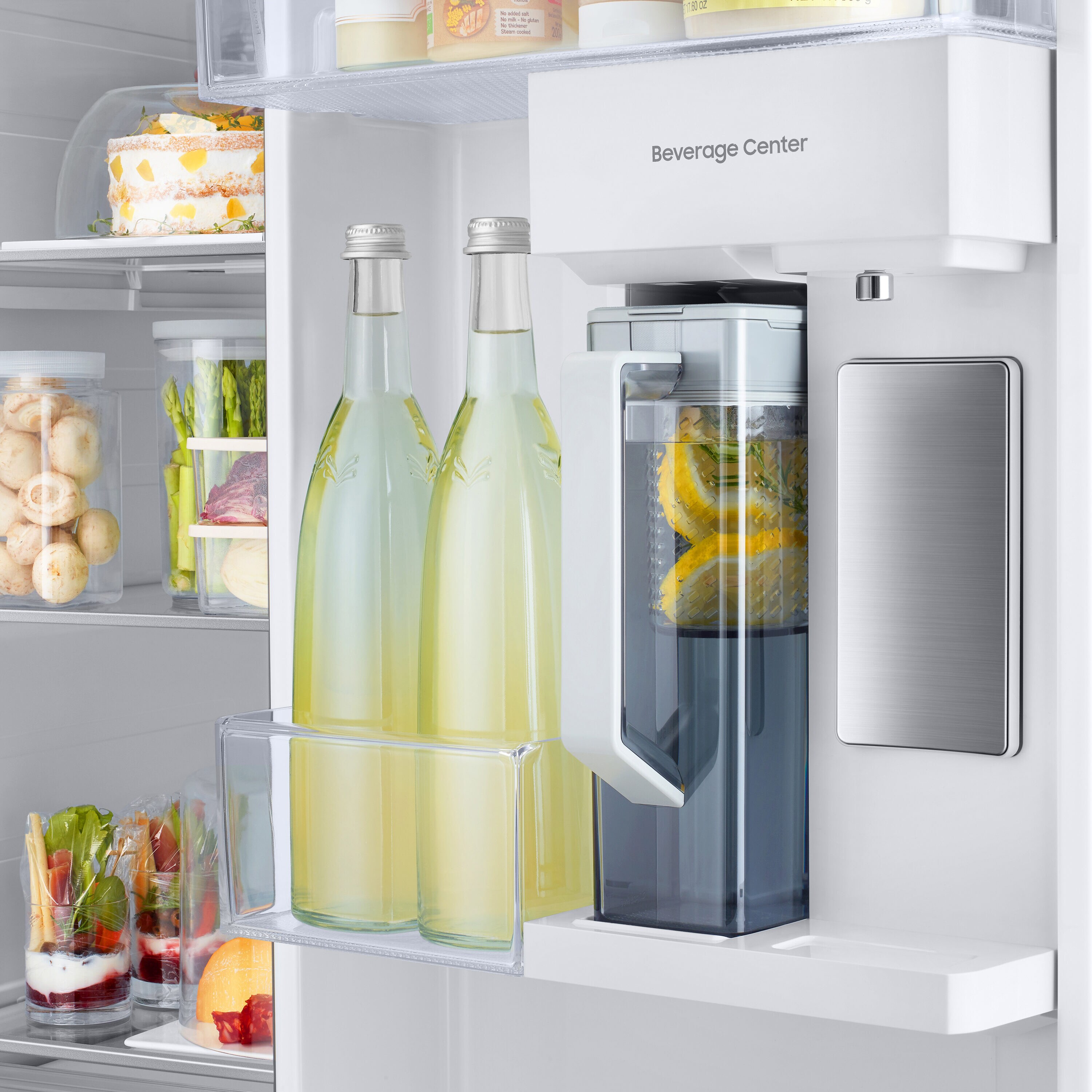 Samsung Bespoke 28-cu ft Side-by-Side Refrigerator Smart with Dual Ice Maker and Water Dispenser (White Glass) ENERGY STAR