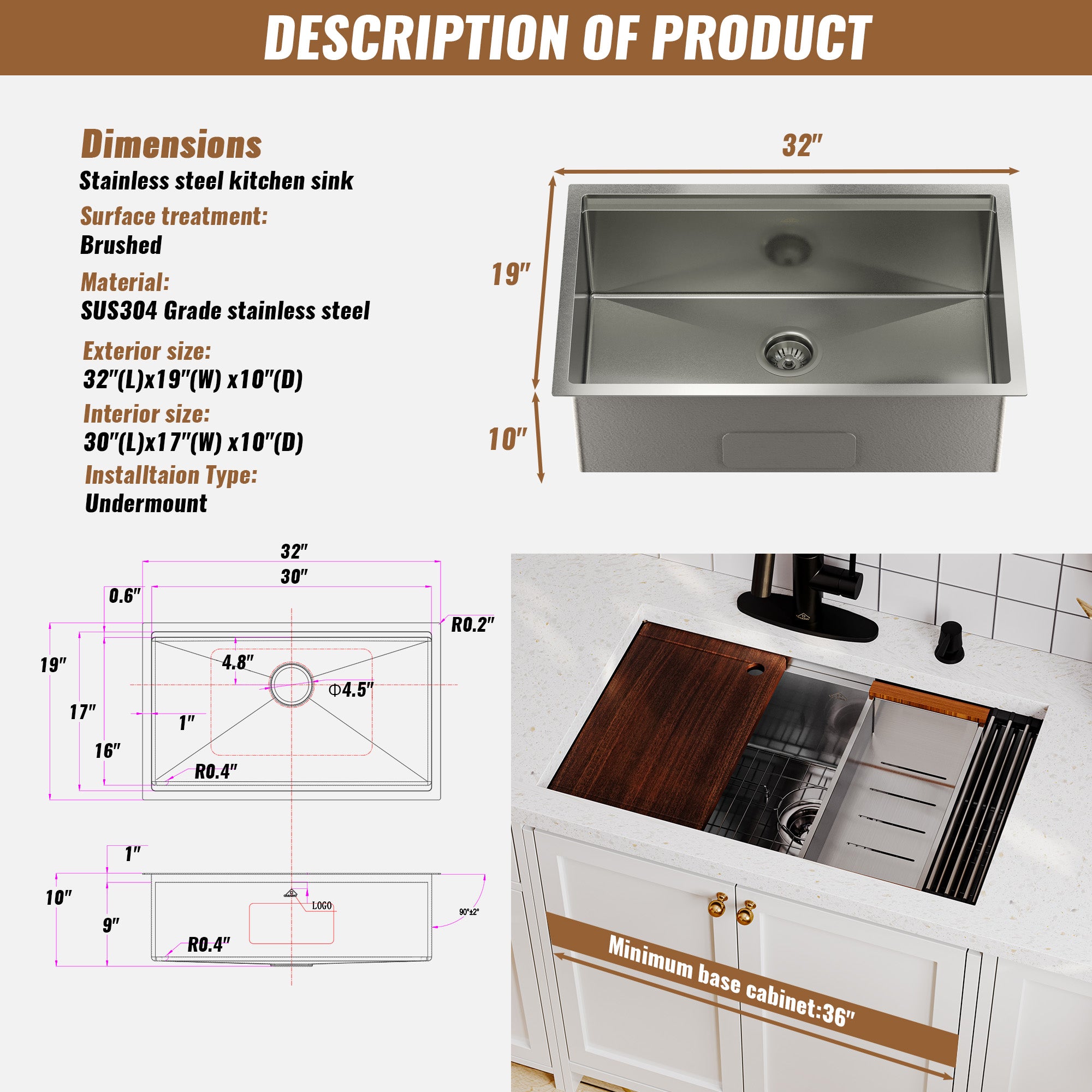 Boyel Living BLKE05025US132N Kitchen-Sinks - View #2