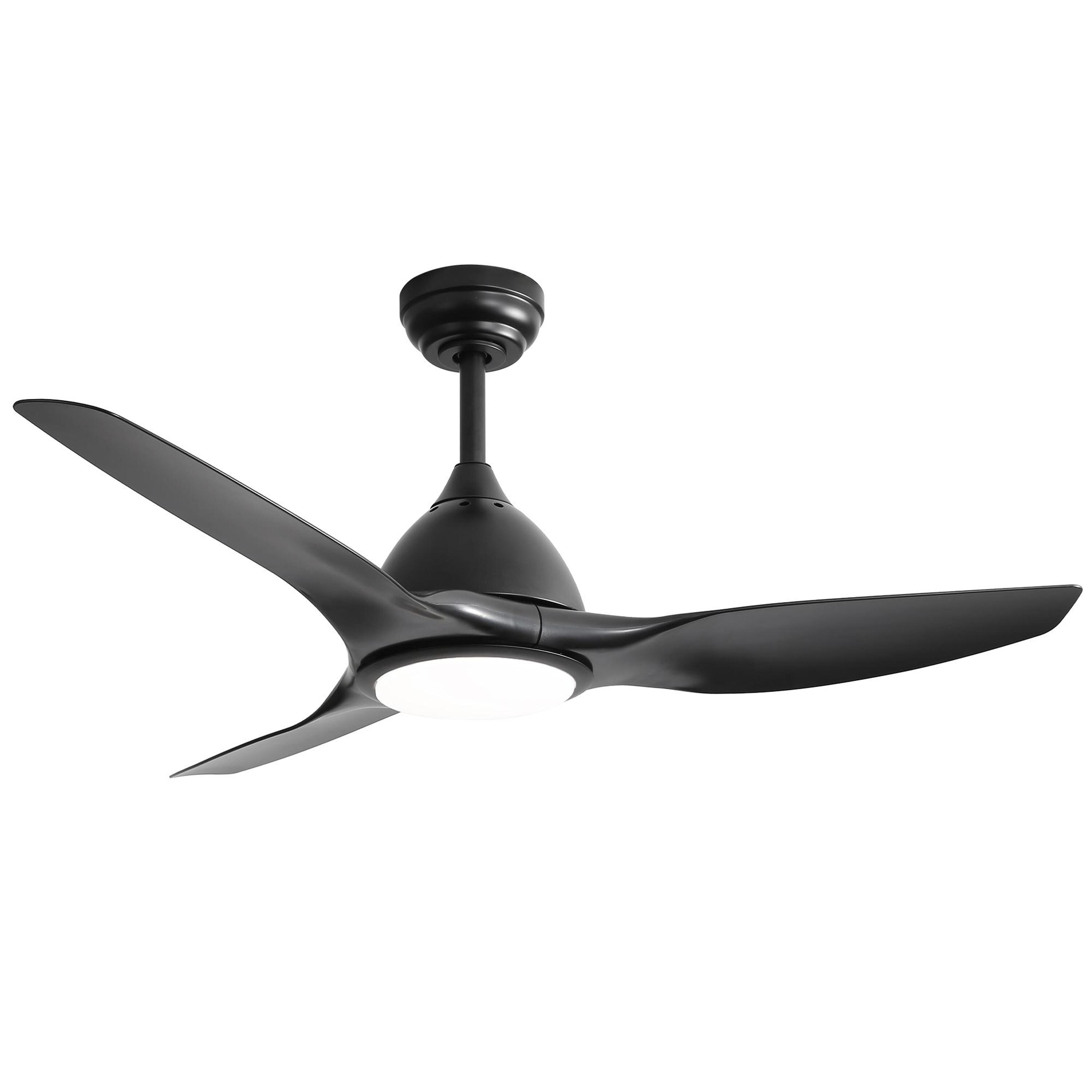 Bayfeve BFKS-11218-CF Adjustable Speed 52-in Color-Changing Integrated LED Outdoor Black with Black ABS Blades Ceiling Fan With Light and Remote ( 3 -Blade )