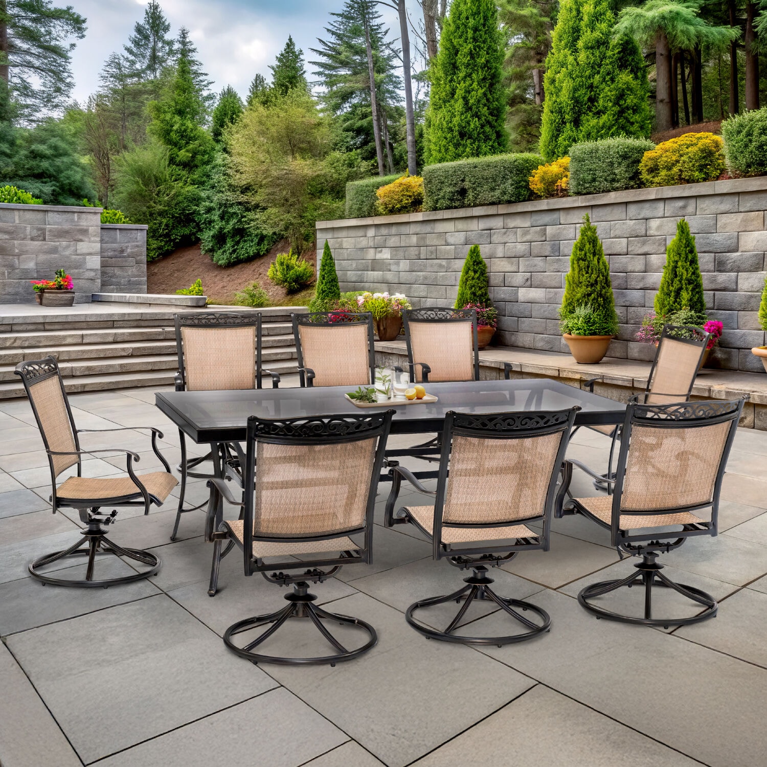 Hanover FNTDN9PCSWG Patio-Dining-Sets - View #11