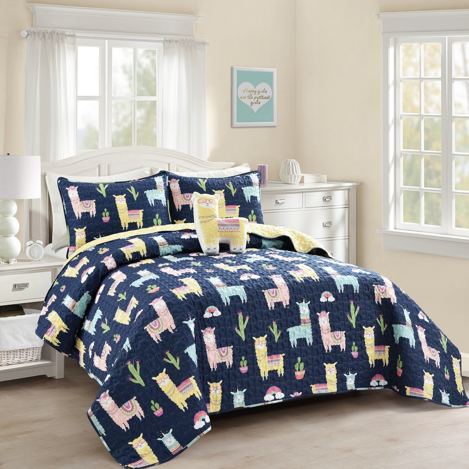 Lush Decor 16T005254 Navy Animal Twin Quilt