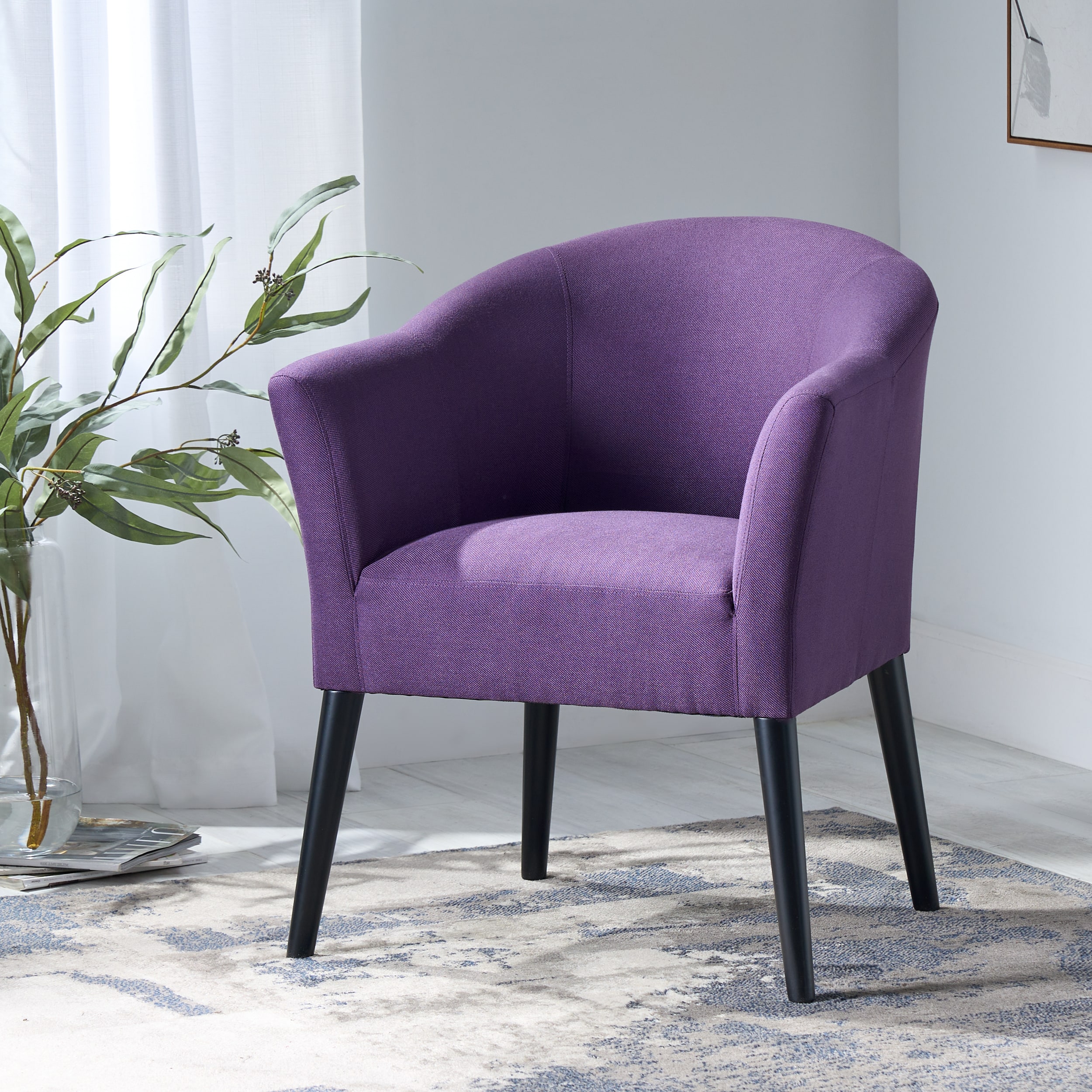 Christopher Knight Home 299474 Cosette Plum Fabric Arm Chair-Plum