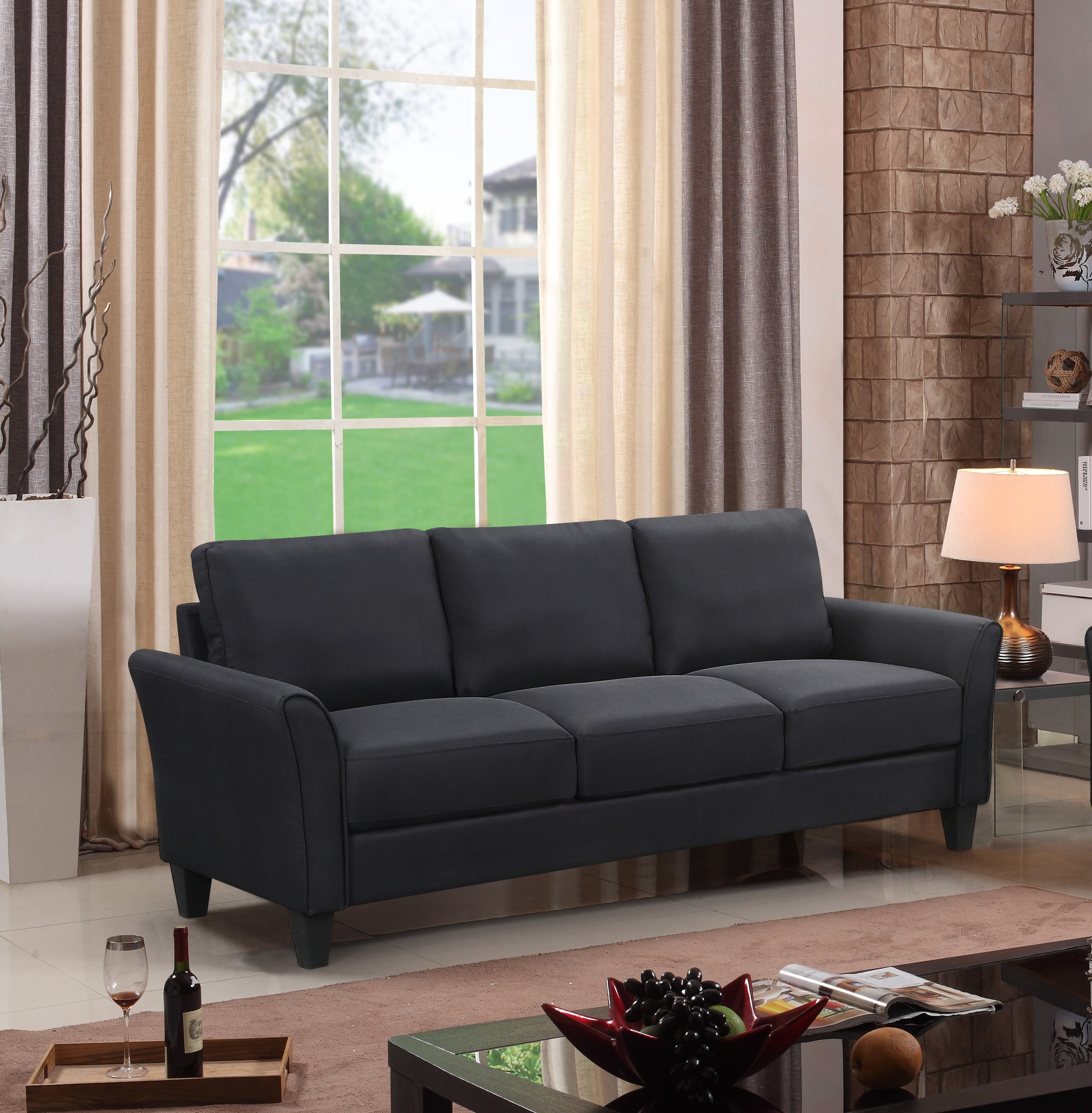 Clihome Glam Black Sectional at Lowes.com