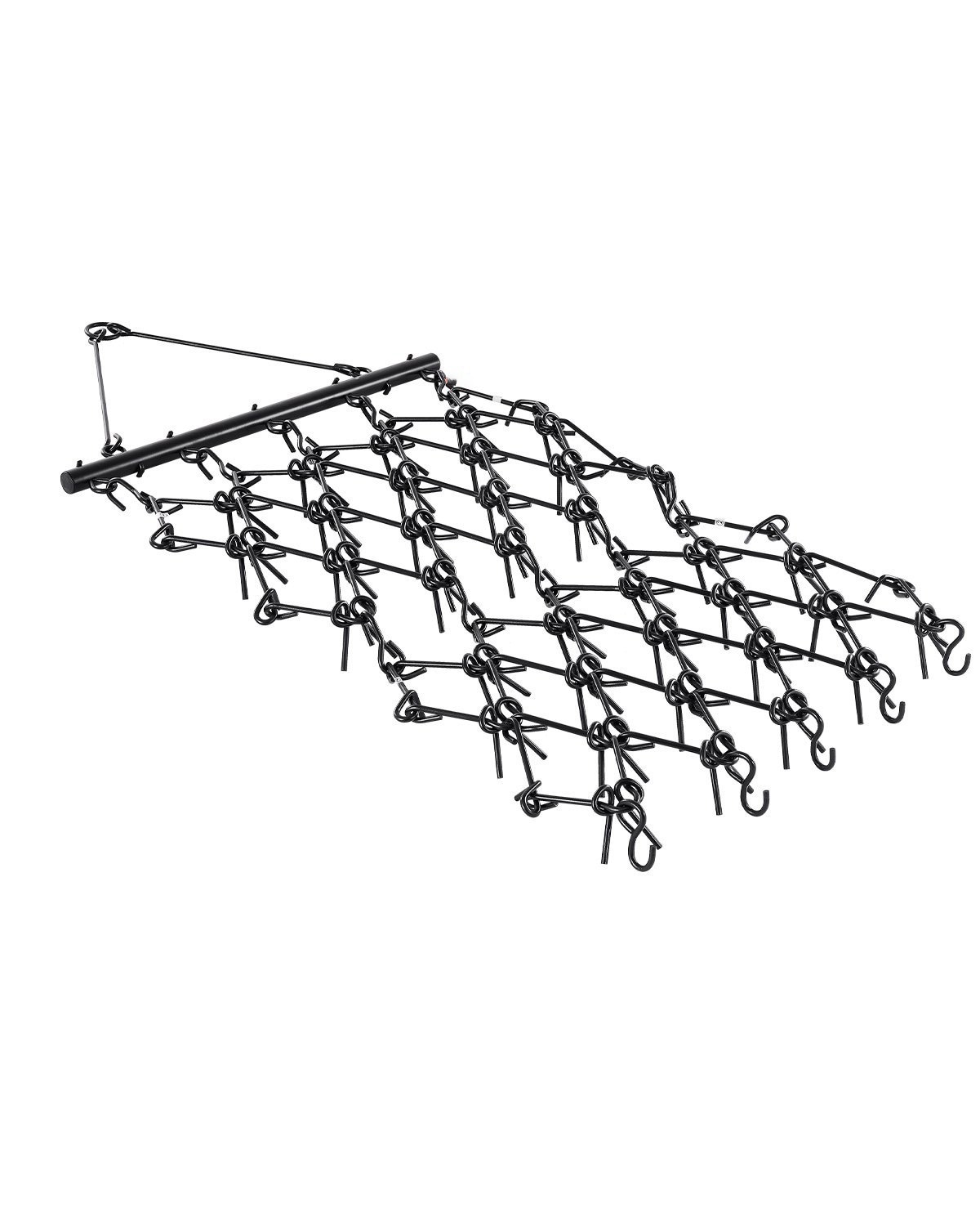Mecale 4 x 4 ft Drag Chain Harrow 69 Steel Teeth Tow Behind ATV UTV Tractor Soil Leveler Black