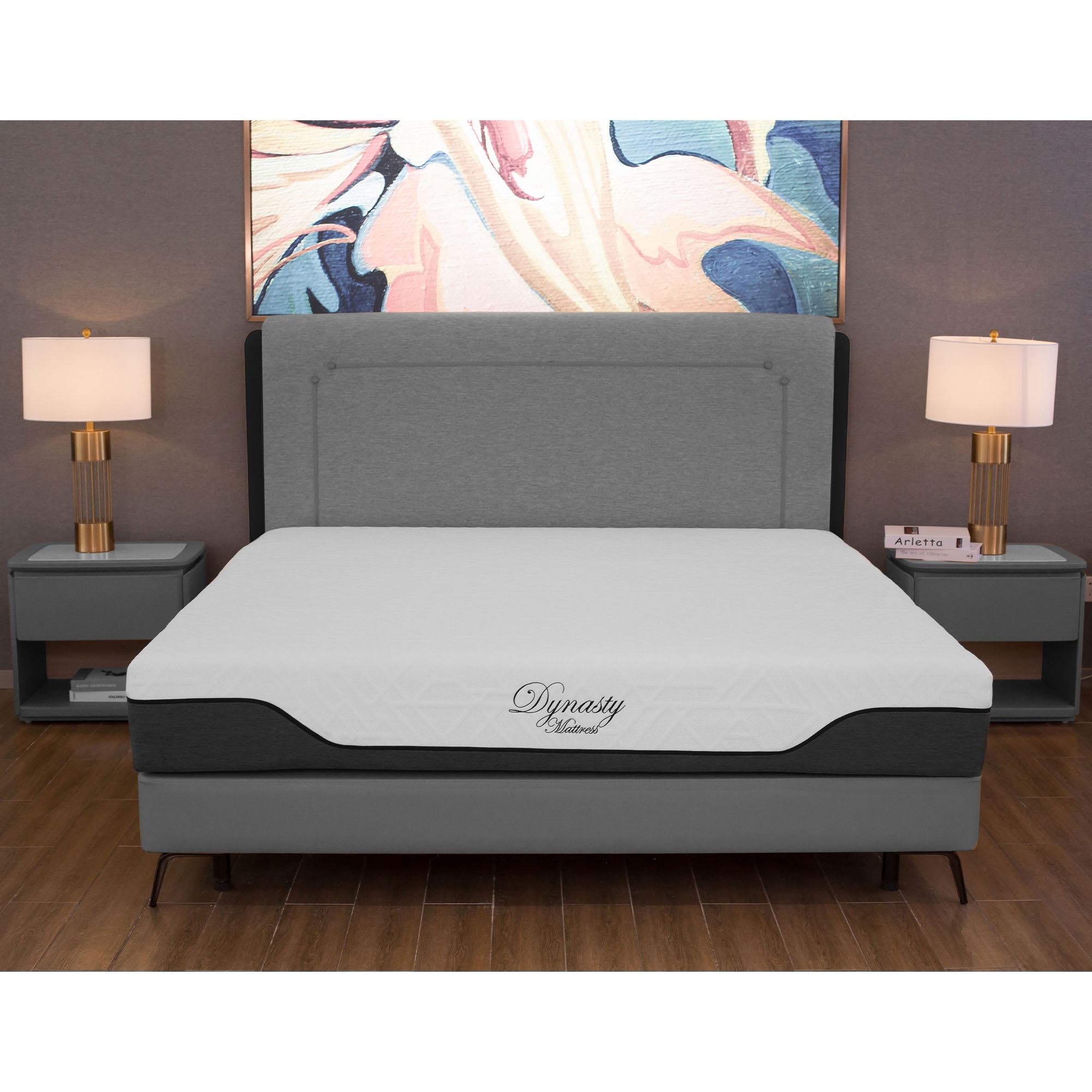 Dynasty Mattress 326560 10 Inch Firm CoolBreeze Advanced Cooling Gel Infused Open Cell Memory Foam Mattress and Cool Silk Cover King Size