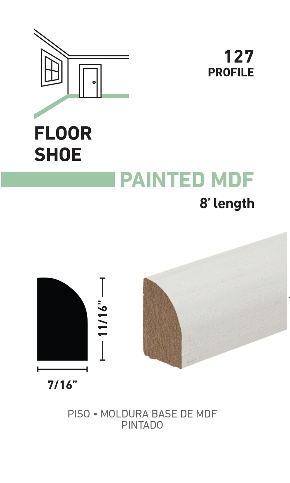 allen + roth L041275W8 Quarter-Round-Moulding - View #3