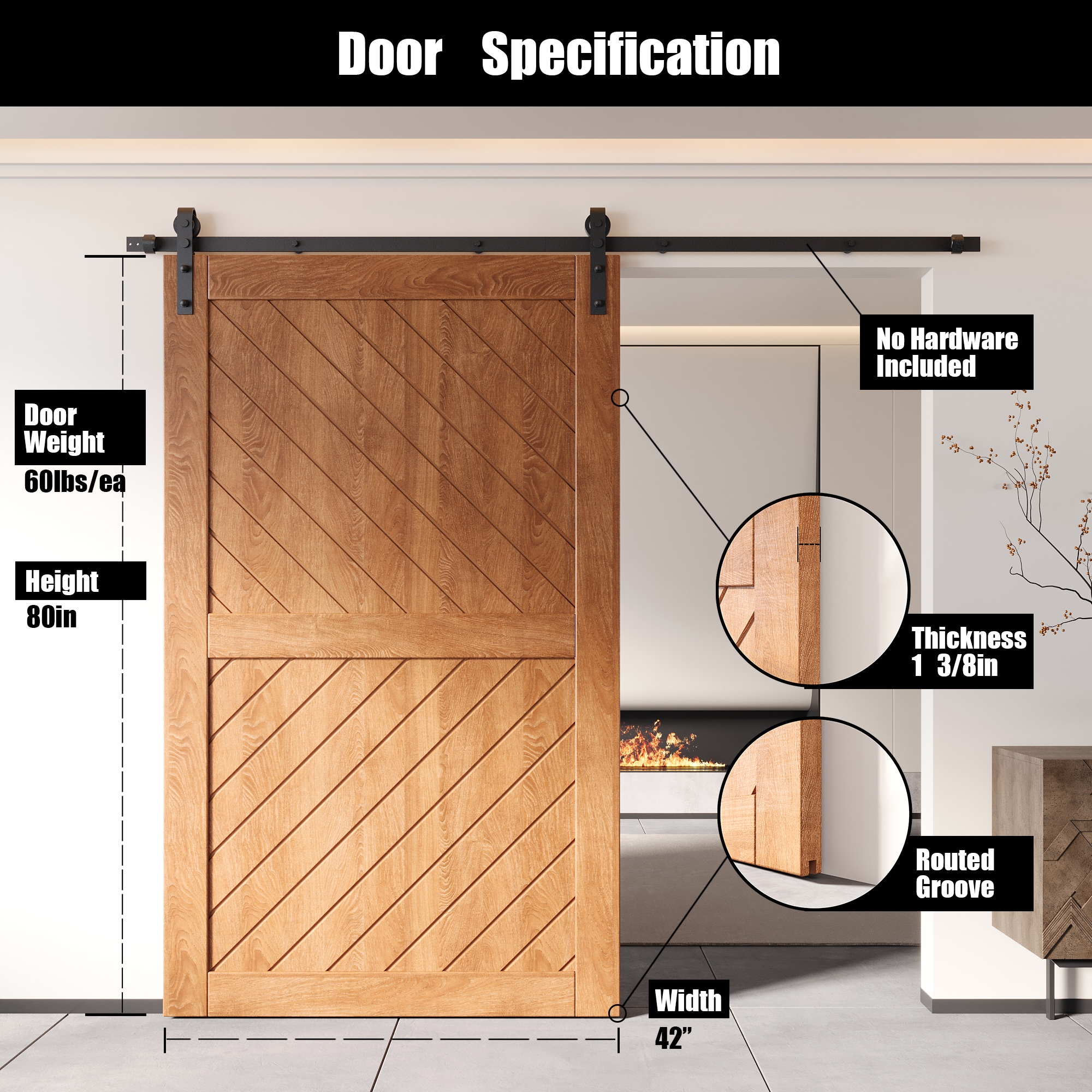 HOMACER XT4-4280-EA Barn-Doors - View #2