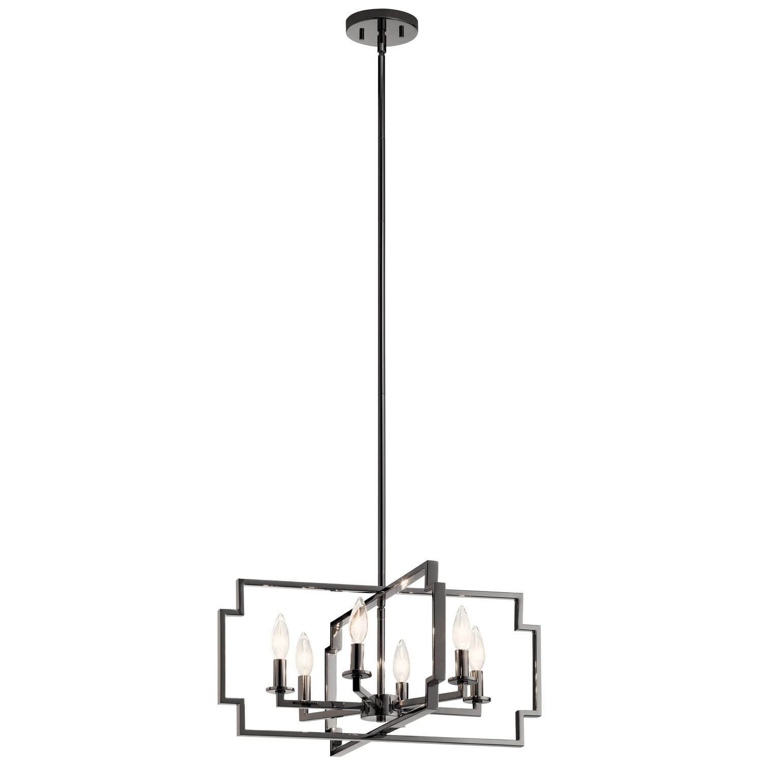 Kichler 44128MCH Downtown Deco 6 -Light Brushed Chrome Transitional For Use in Bedrooms, Dining Rooms, Foyers, Kitchens, Living Rooms Chandelier