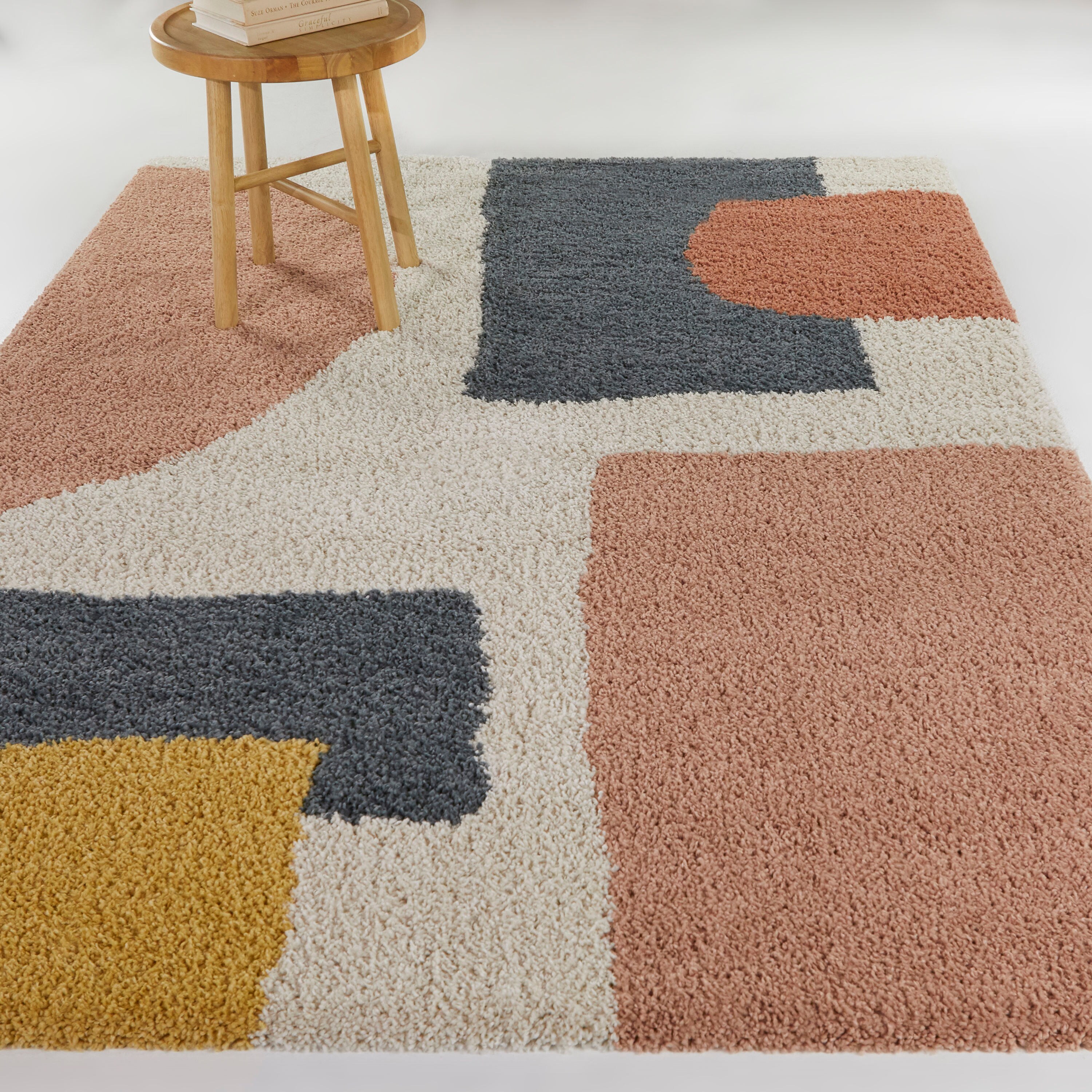 Balta 3111226 8 x 10 (ft) Loomed Polypropylene Beige Rectangular Indoor Geometric Mid-Century Modern Area rug