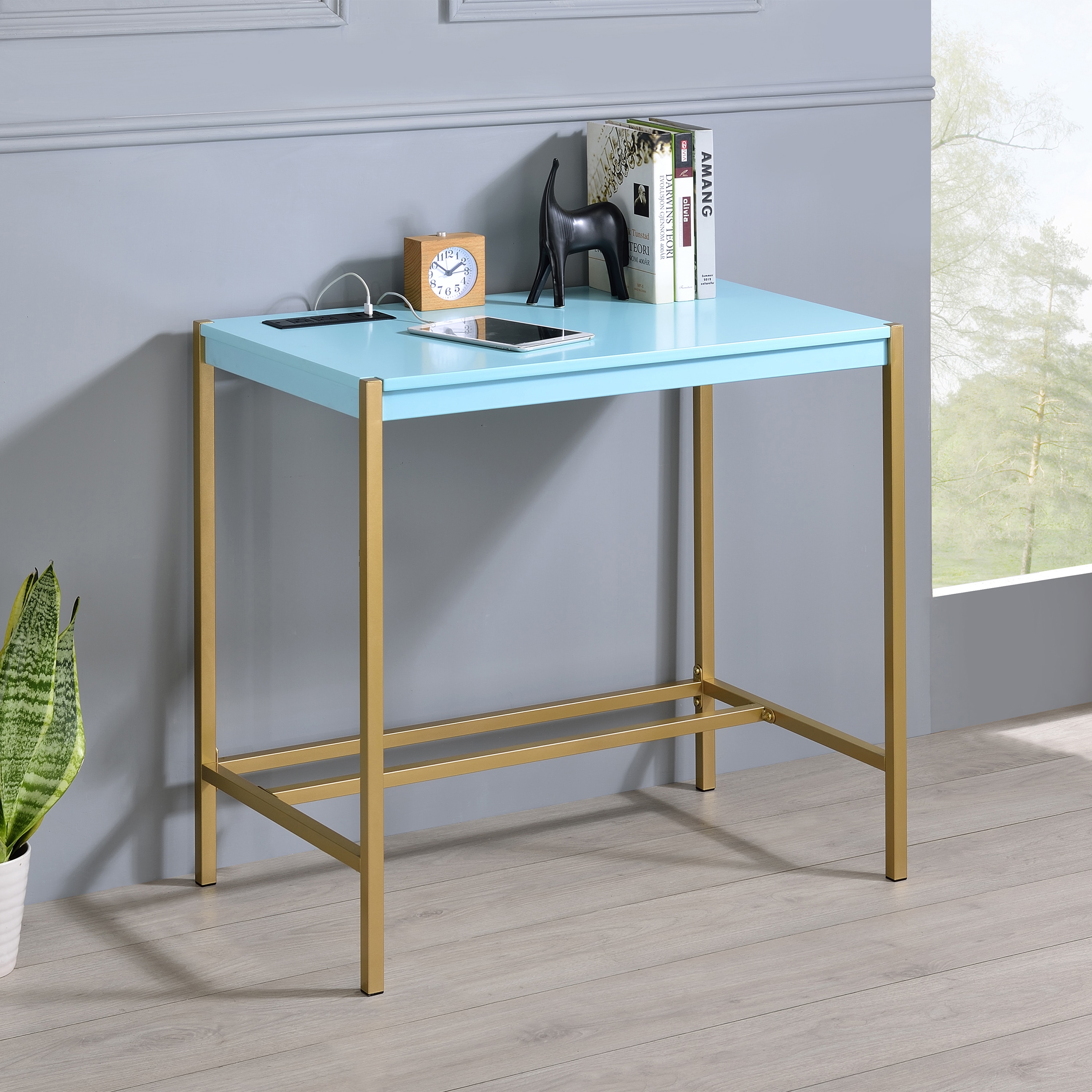 Furniture of America IDF-DK916ABL Garhardt 30-in Blue Modern/Contemporary Computer desk