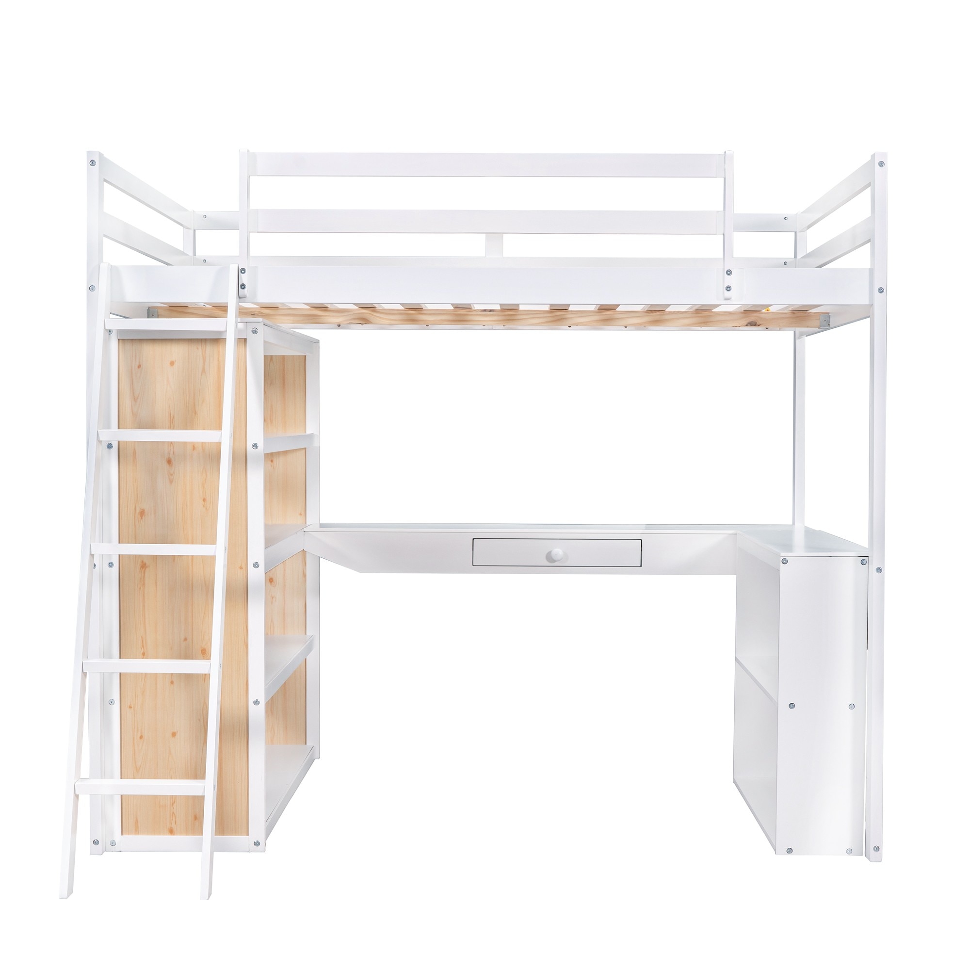 Yiekholo White Full Loft Bunk Bed LL-1469AAK at Lowes.com