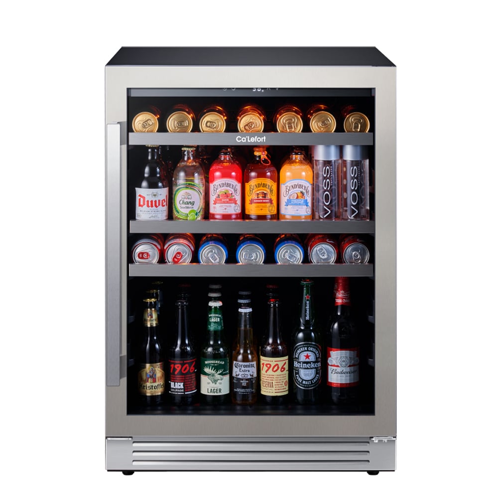 24 Beverage Refrigerator Soda Beer Cooler 190 Cans Large Fridge with Glass  Door