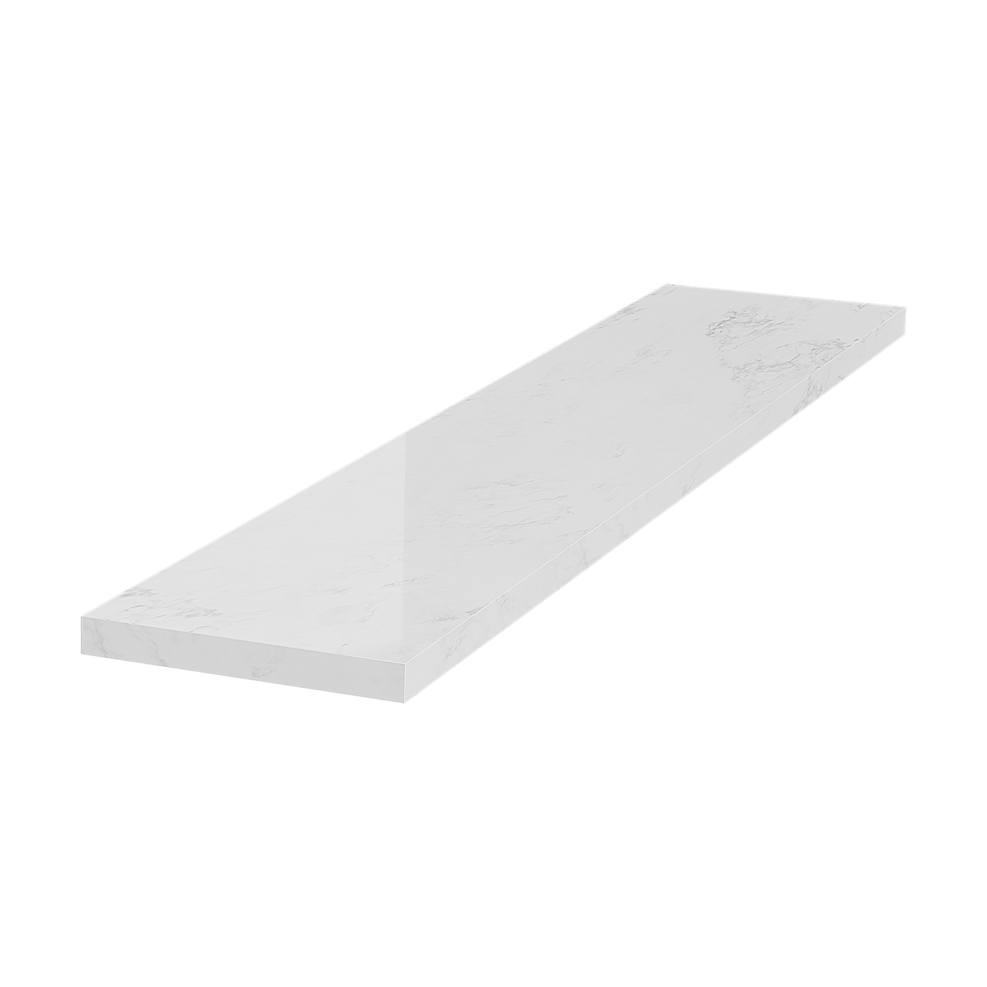 DELUXE LIVING VT0028 4-Inches H x 21.25-Inches L White Engineered stone Bathroom Side splash