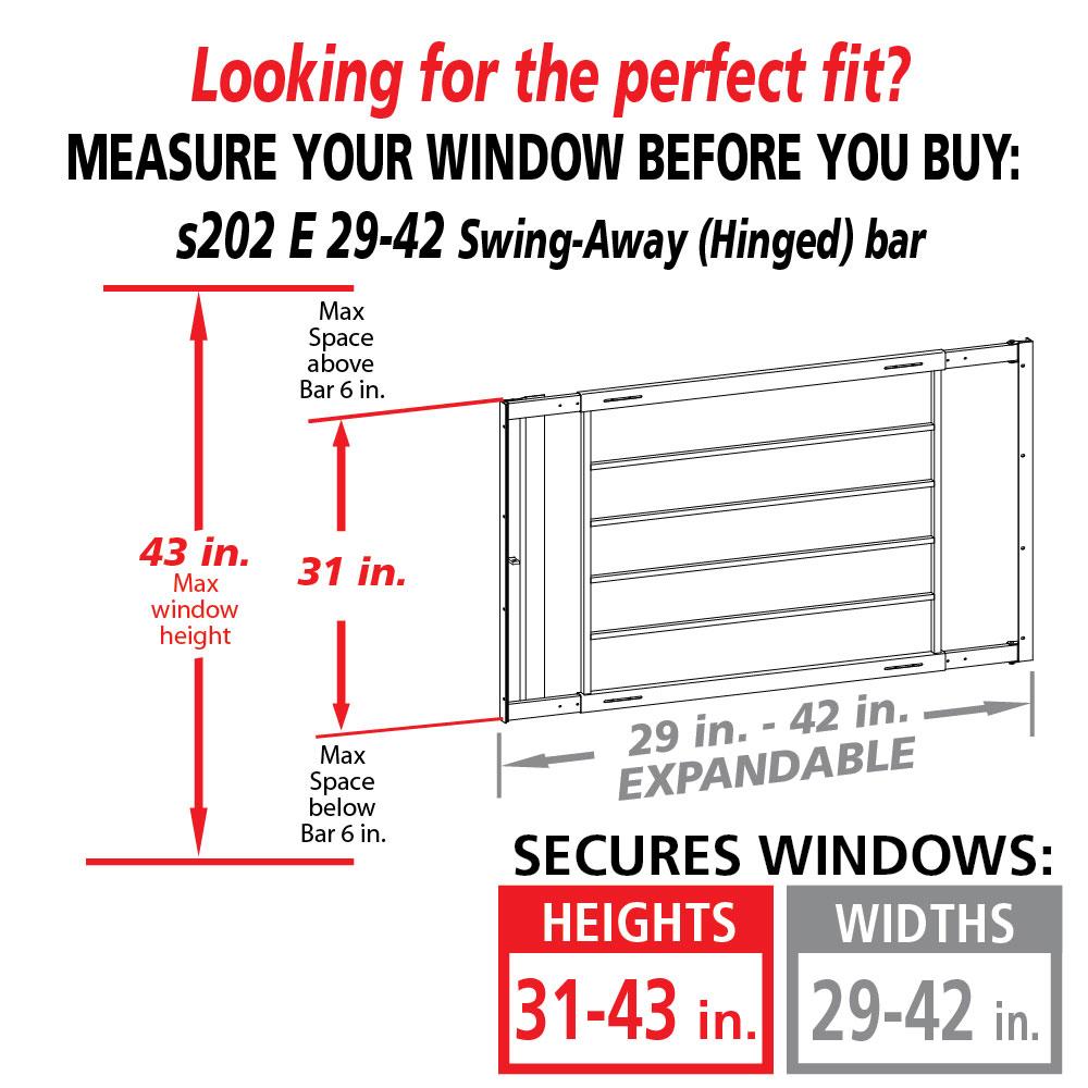 Mr. Goodbar S202 E 29-42 Window-Security-Bars - View #2