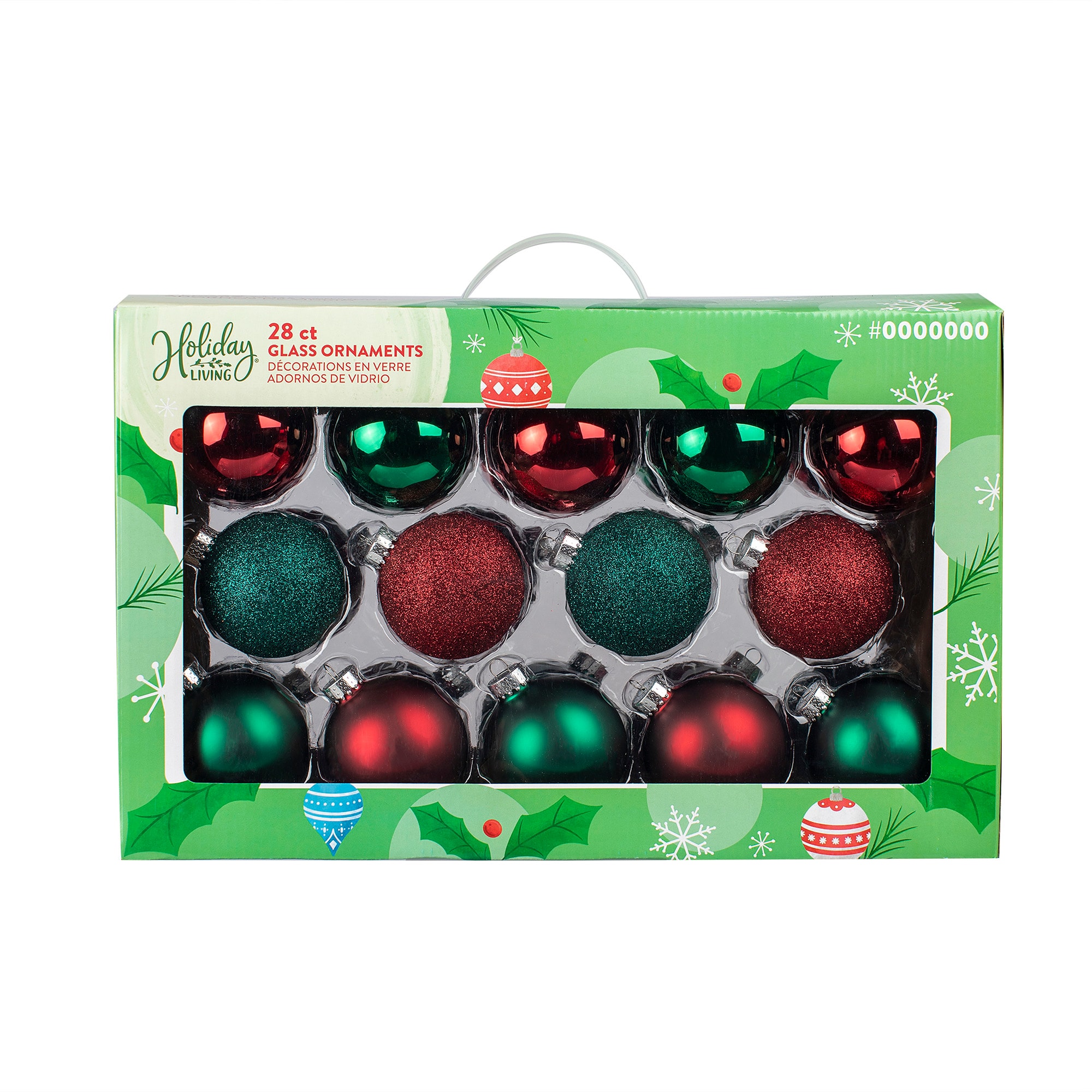 Holiday Living 88B6300A 28 -Pack Multiple colors/finishes Standard Indoor Ornament set
