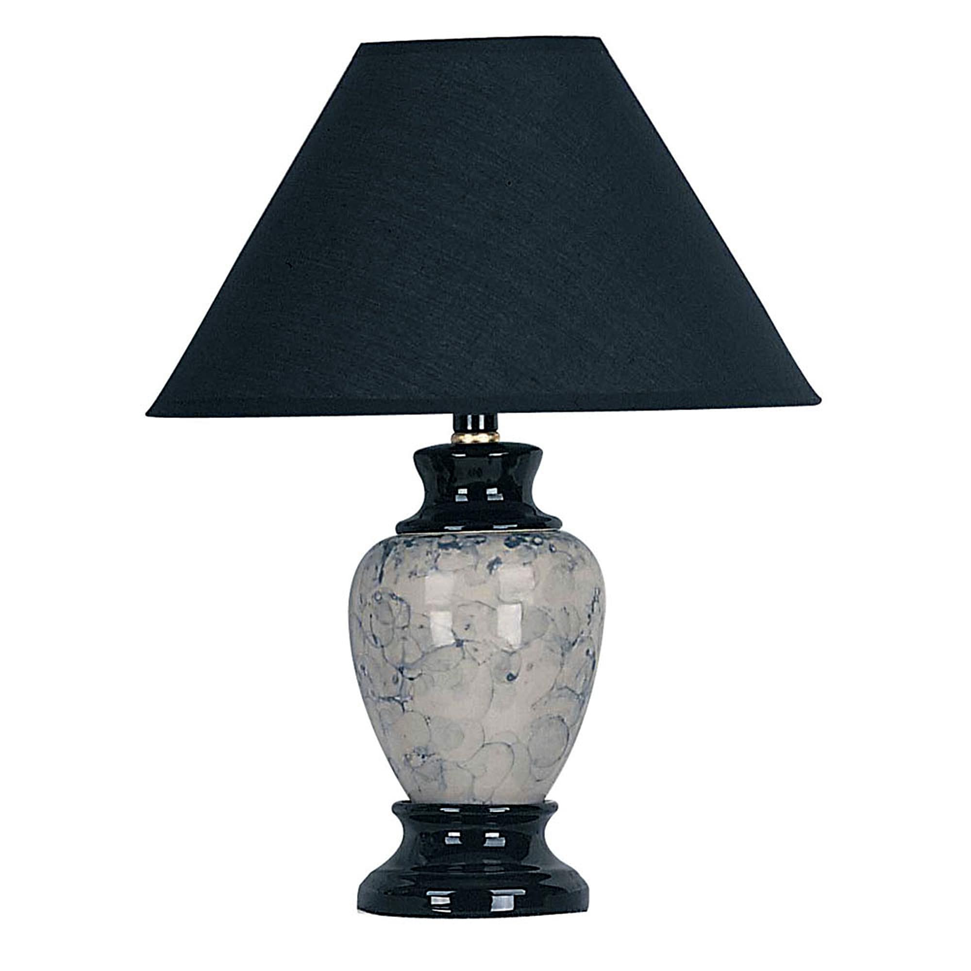 ORE International 609BK 13-in Black On/Off switch Table Lamp with Fabric Shade