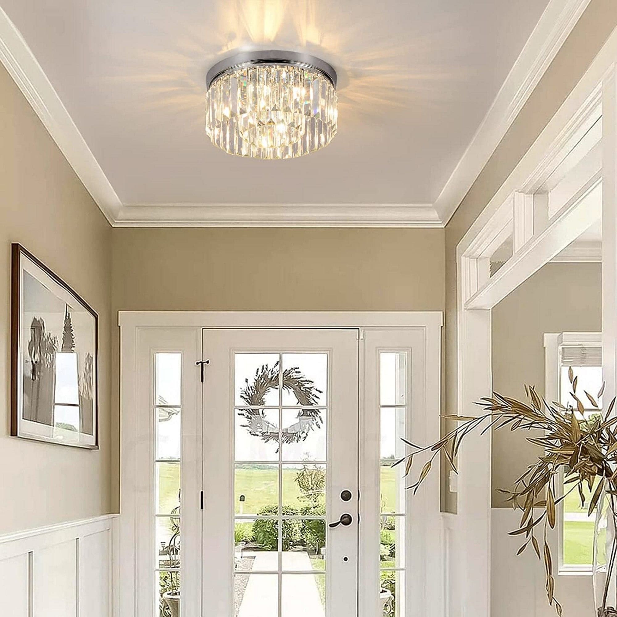 Yiekholo LL-0155AA 6 -Light 11.8-in Polished Chrome Flush Mount Light