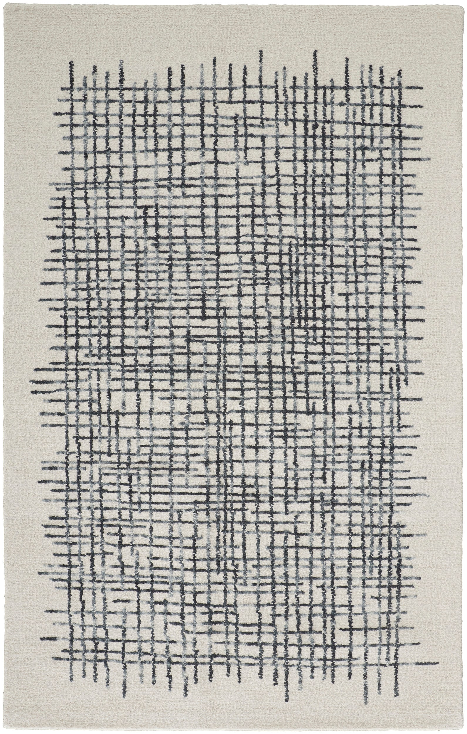 Room Envy MDXR8630IVYCHLH00 10 x 14 (ft) Tufted Wool Ivory/Gray/Black Rectangular Indoor Abstract Area rug