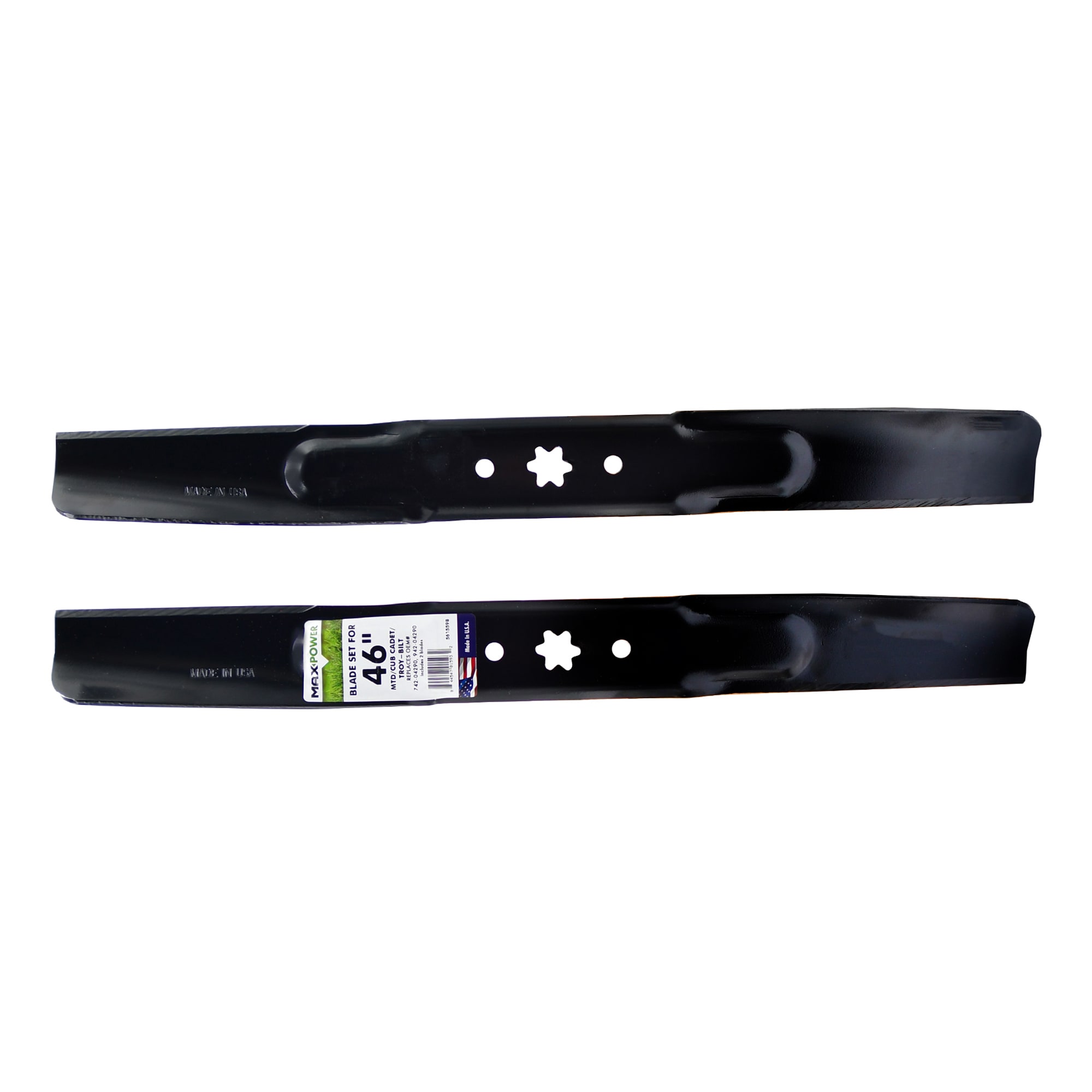 MaxPower 46 in Deck Standard Mower Blade for Riding Mower Tractors 2 Pack in the Lawn Mower Blades department at Lowes