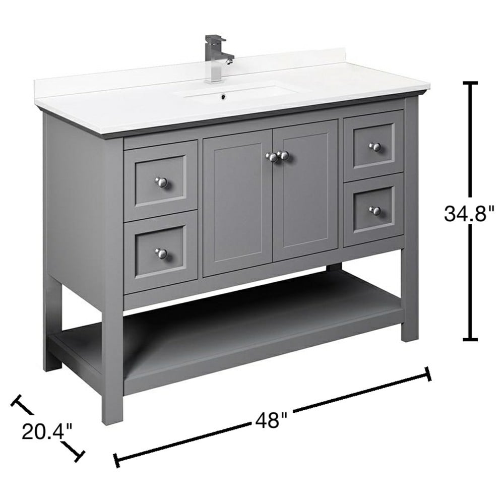 Fresca Manchester 48-in Gray Undermount Single Sink Bathroom Vanity ...