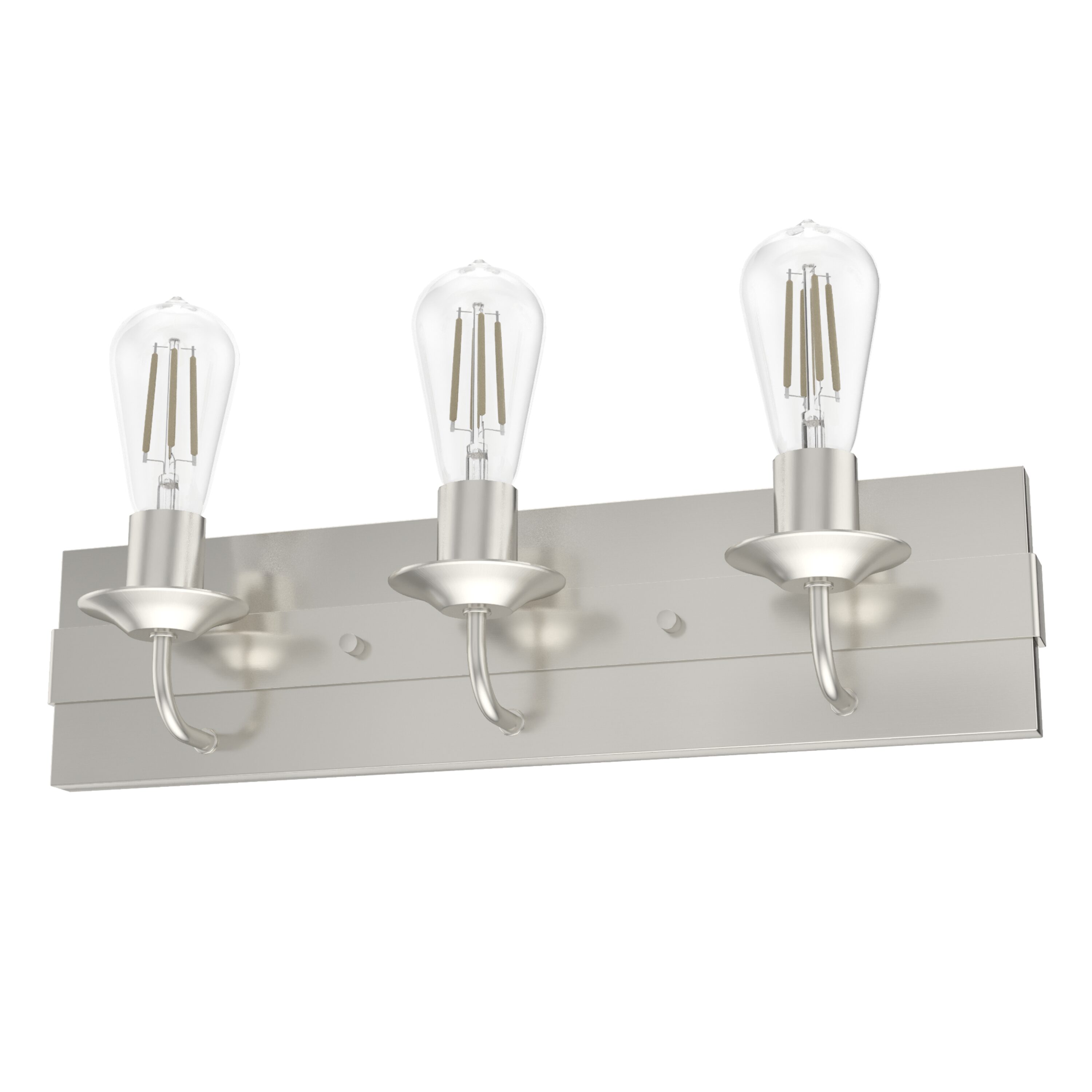 Hunter 19433 Perch Point 20.5-in 3 -Light Brushed Nickel Transitional Vanity light