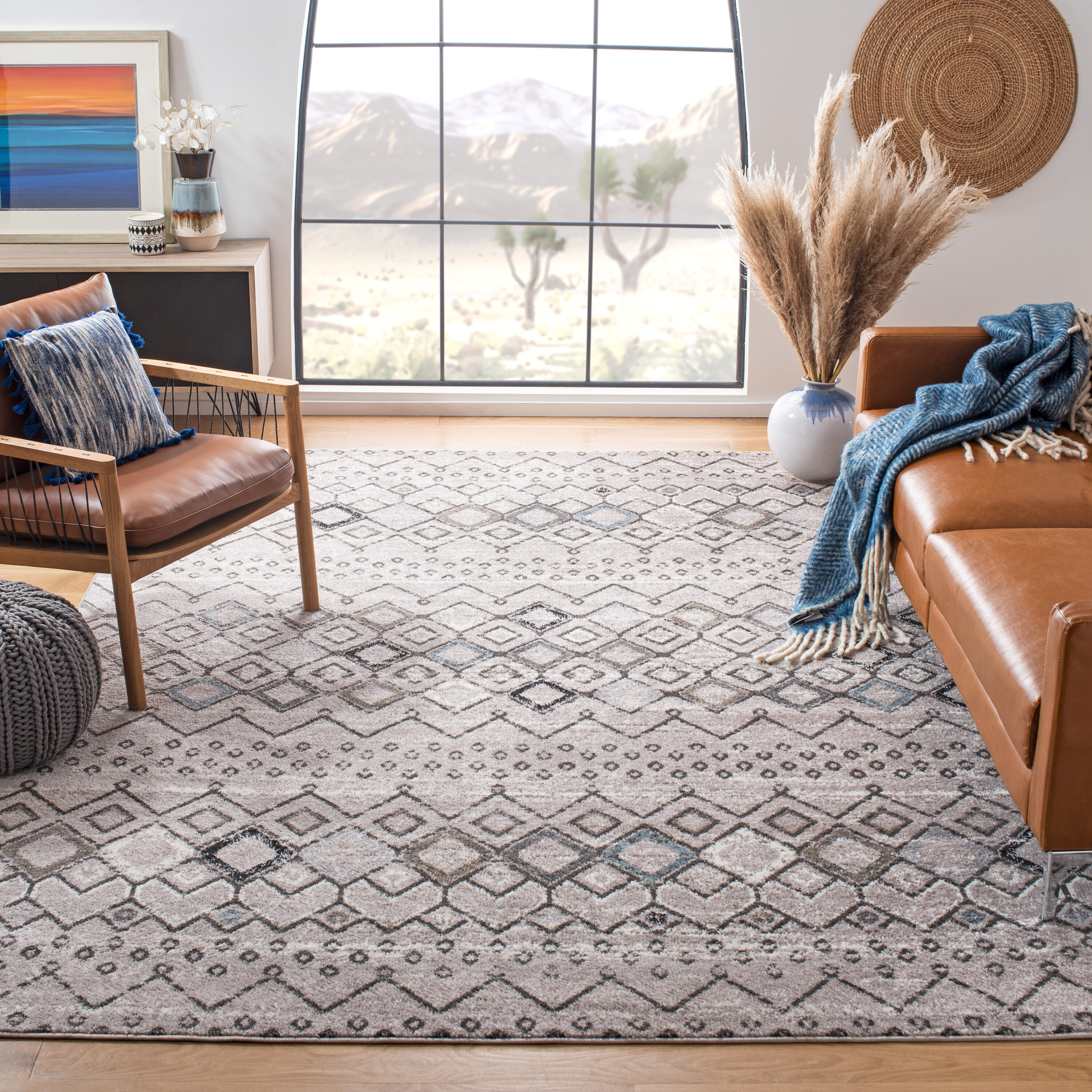 Amsterdam 108F Light Grey Brown 12ft x 18ft Oversized Rug