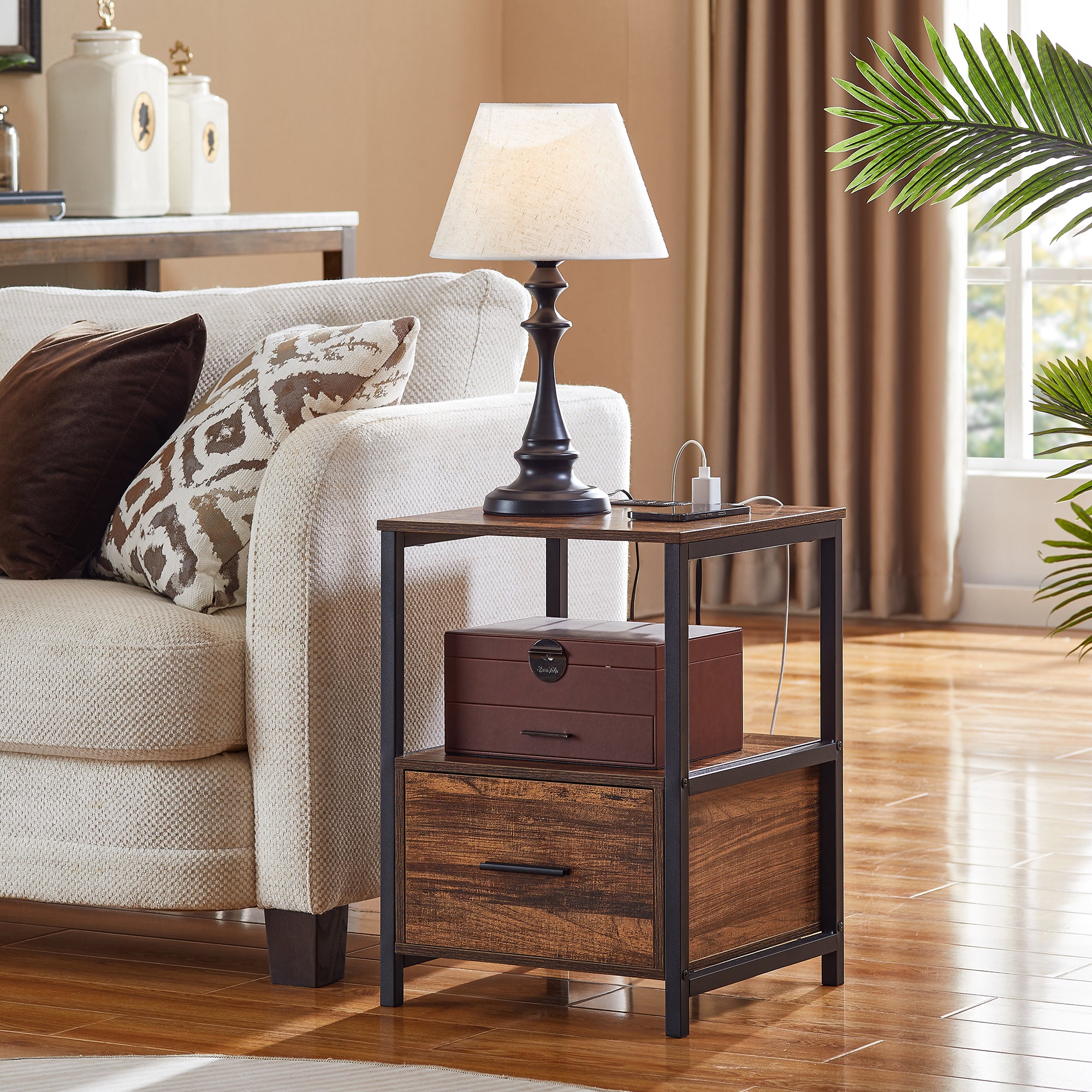 Vecelo LOE-JYX-NS24-BRN nightstands - View #4
