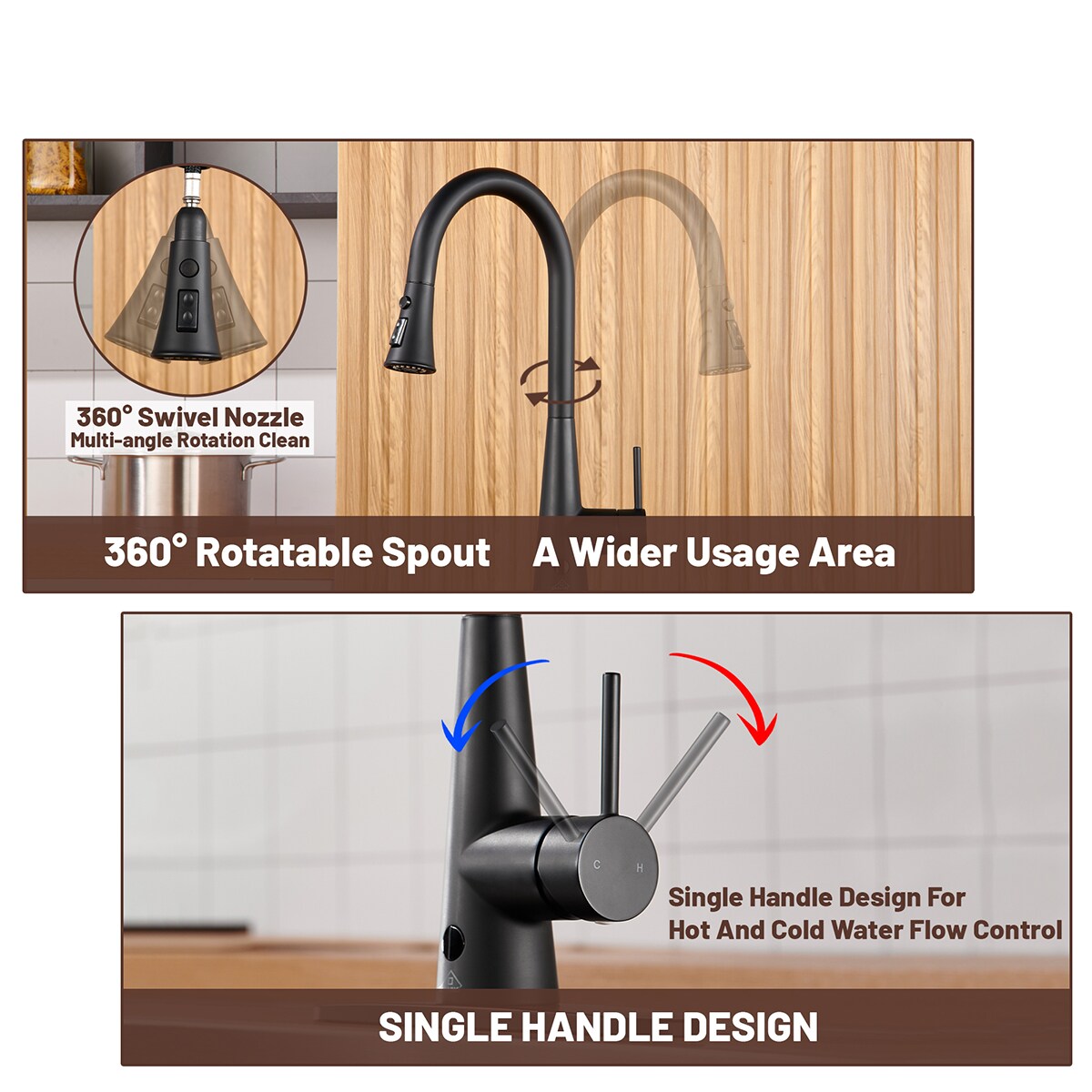 Mondawe MO-DT97058MB Kitchen-Faucets - View #6