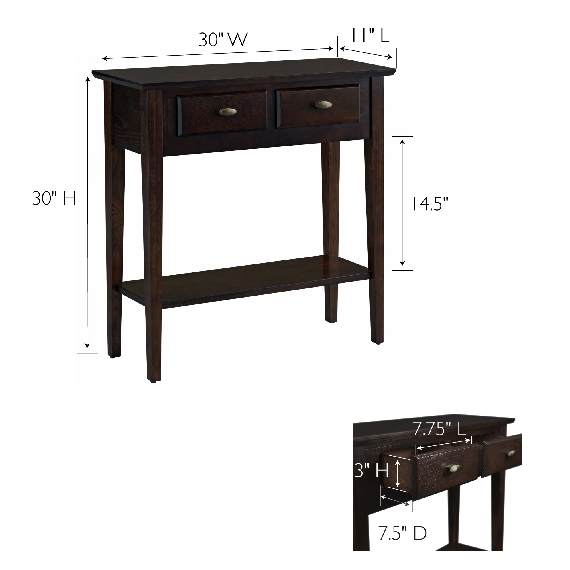 Leick Home 10075-CH Console-Sofa-Tables - View #2