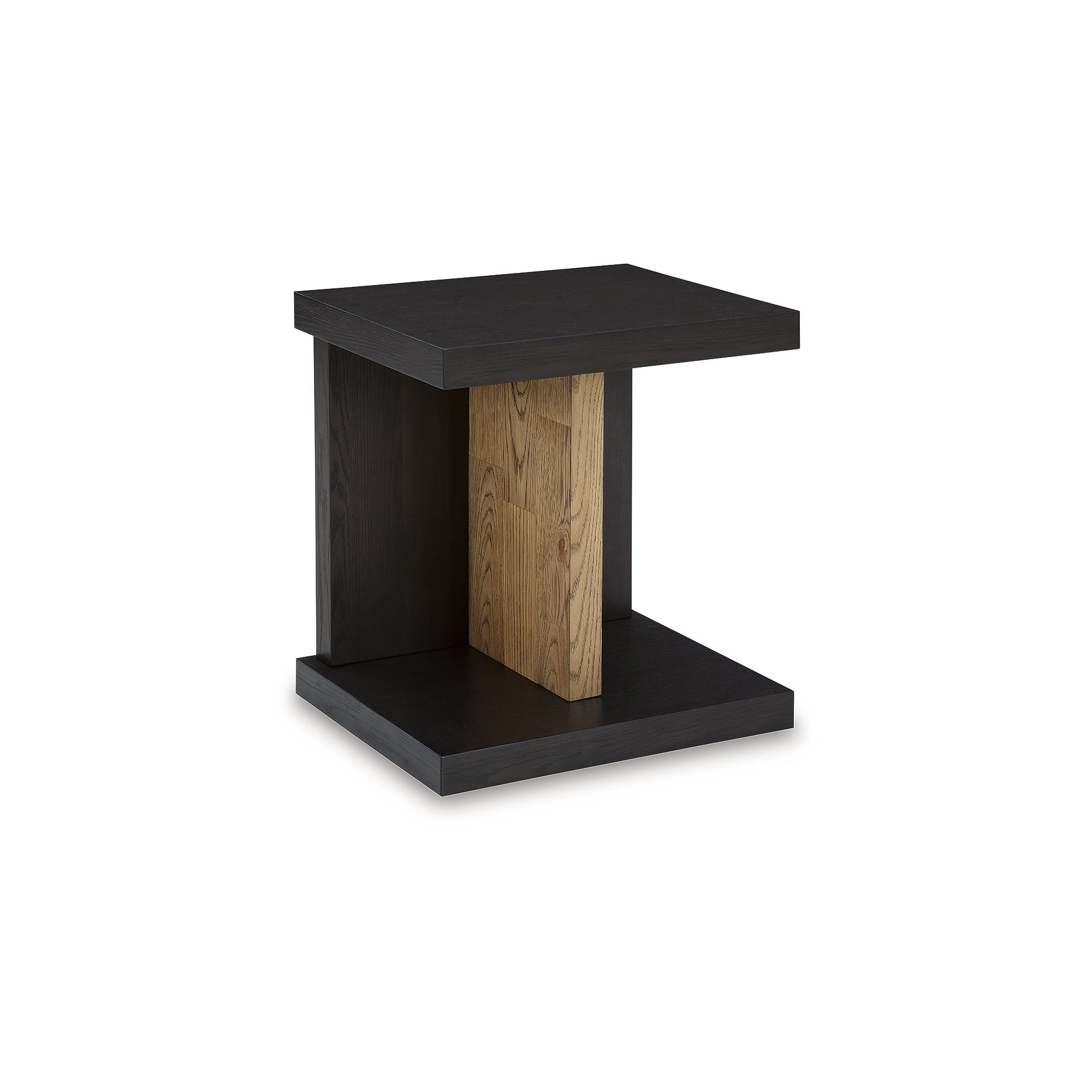 Signature Design by Ashley T847-7 Kocomore Brown Natural Oak Chairside End Table with USB Charging Ports