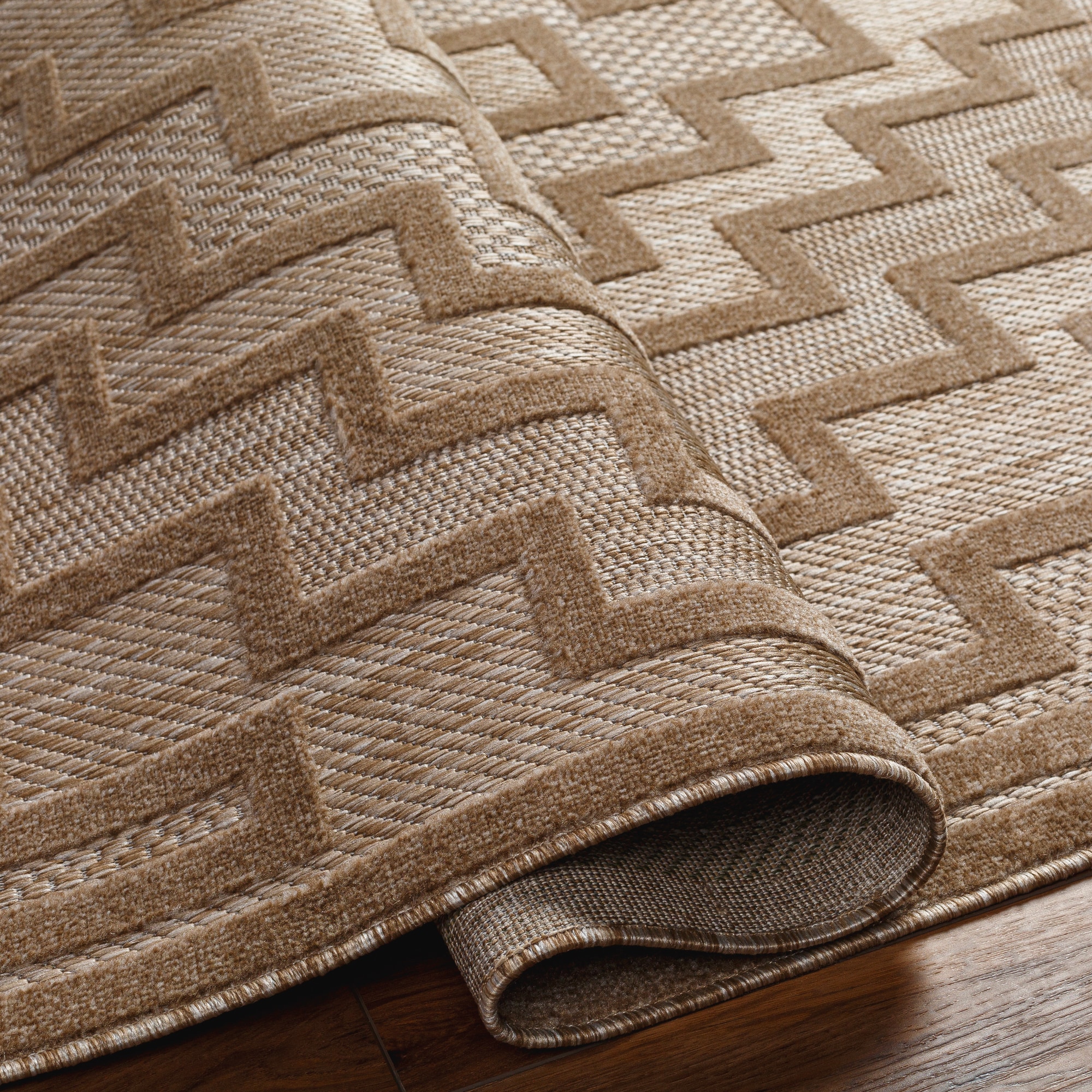 Livabliss 5 X 8 (ft) Brown Indoor/Outdoor Geometric Area Rug In The ...