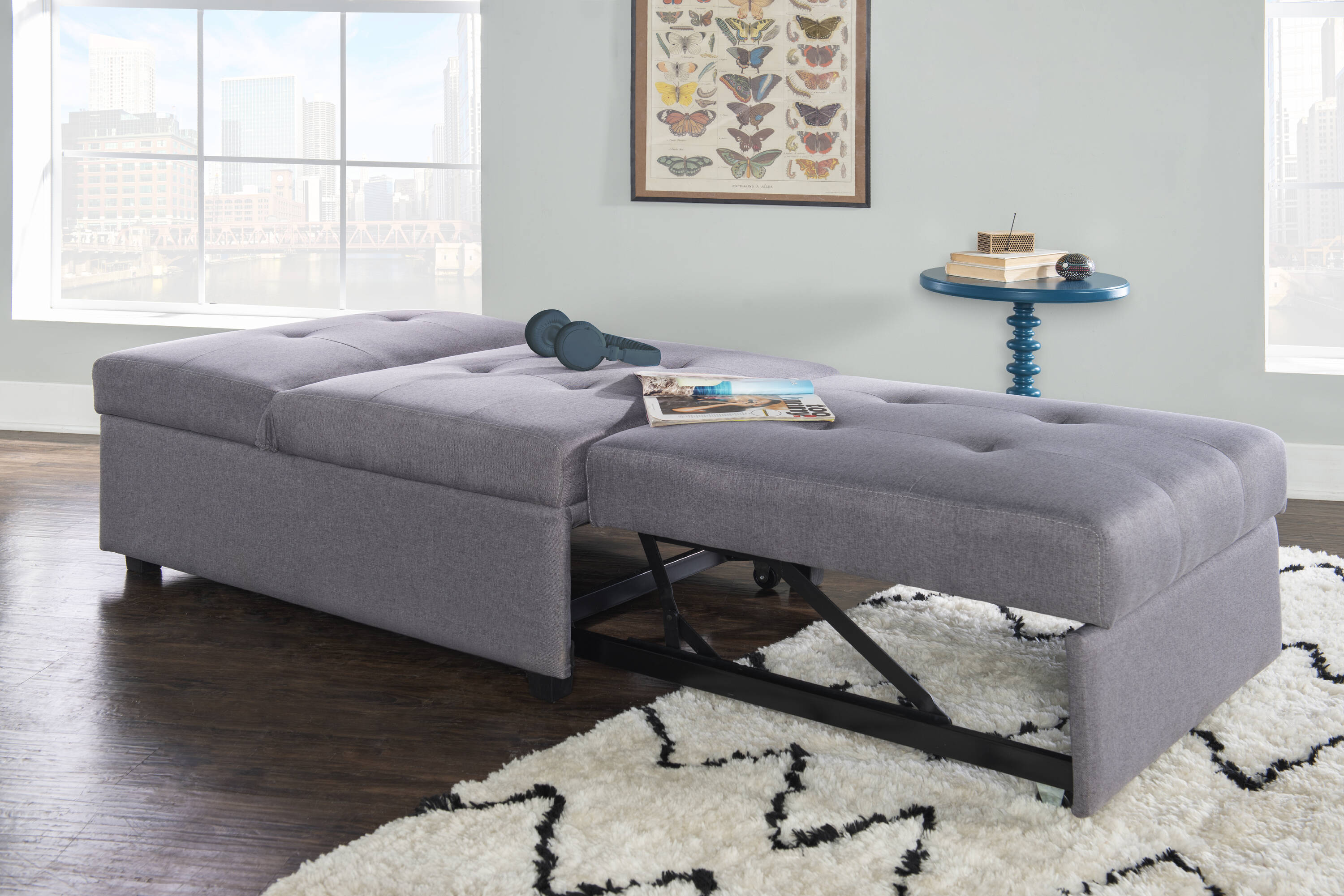 Powell Gray Transitional Polyester Sofa Bed In The Futons & Sofa Beds ...