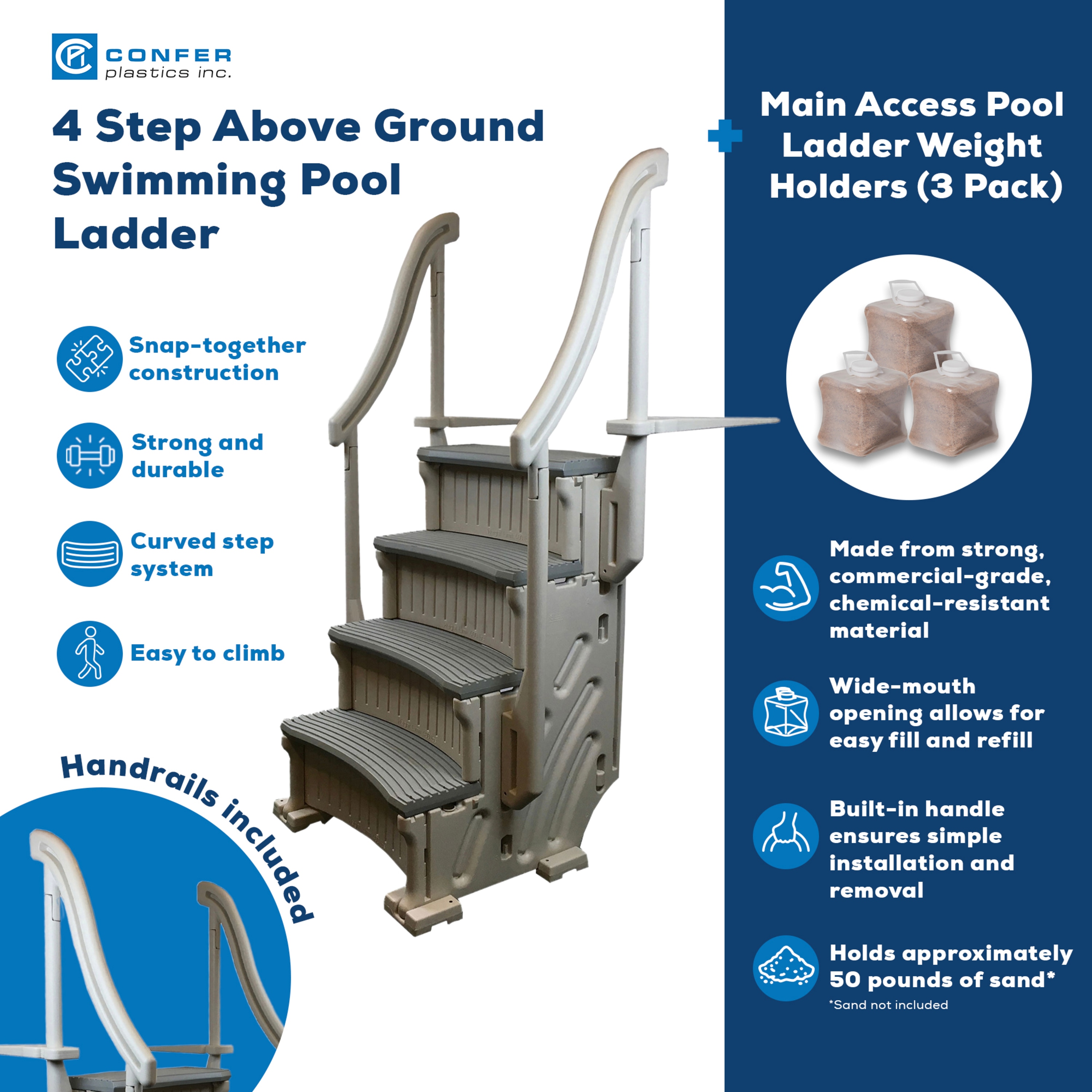 Confer 59332 Above-Ground-Pool-Lad-Steps - View #5