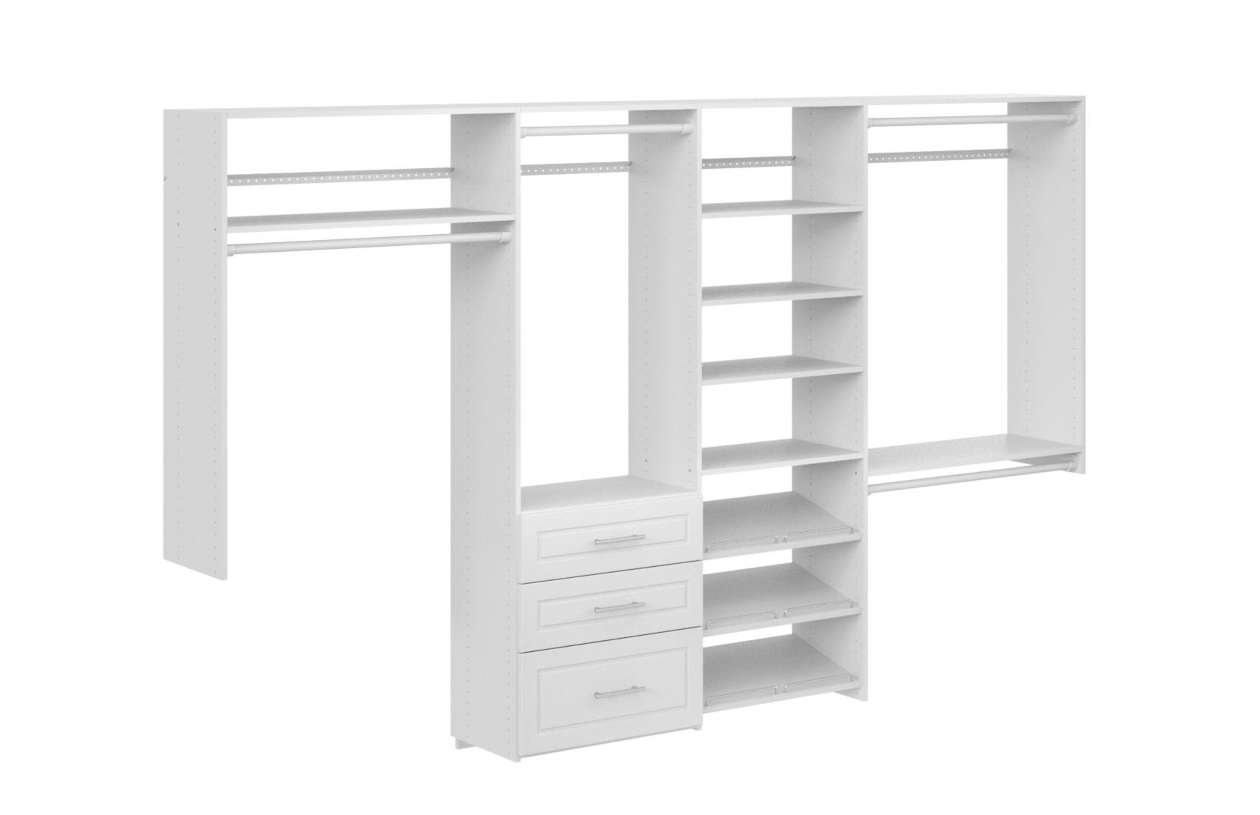 Easy Track 8.05-ft to 10.05-ft W x 6-ft H White Solid Wood Closet ...