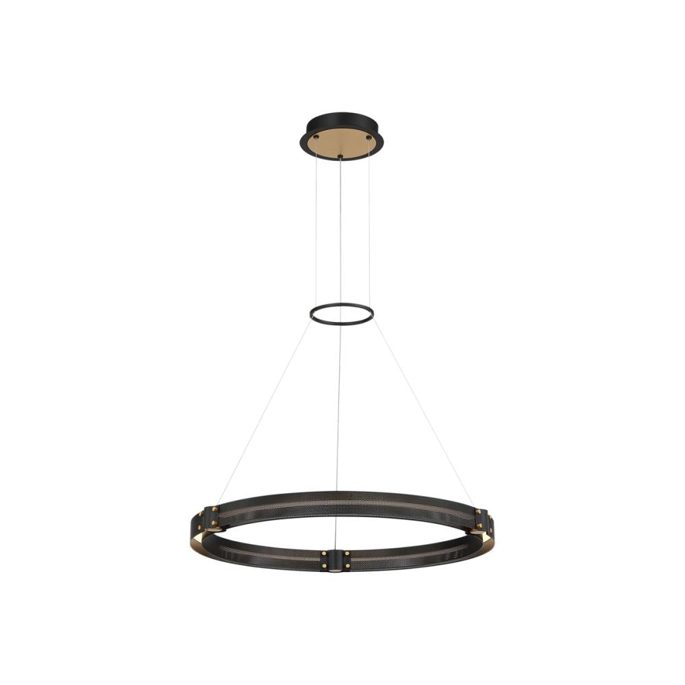 Eurofase 37053-017 Admiral 1 -Light Matte Black Modern/contemporary Integrated LED For Use in Dining Rooms, Foyers, Kitchens, Living Rooms Chandelier