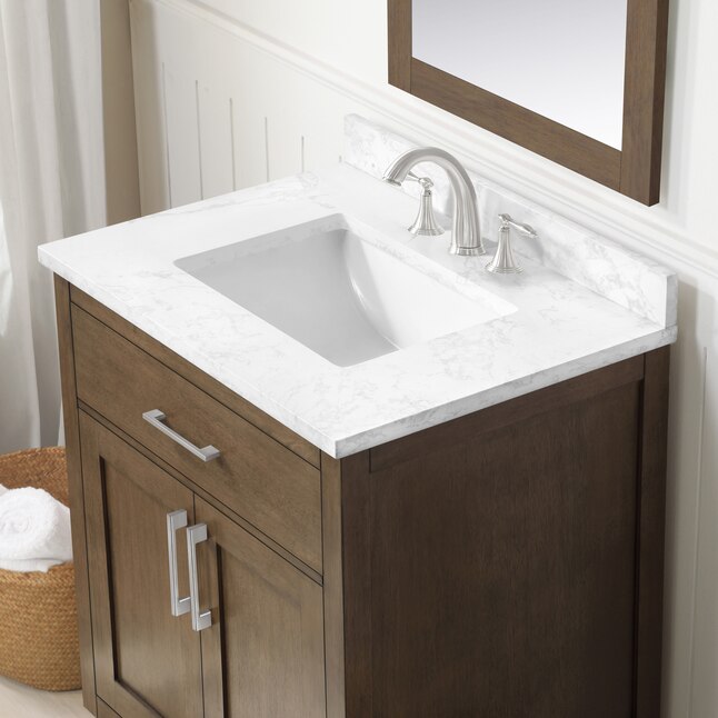 Ove Decors Athea 30 In Almond Latte, 25 Inch Bathroom Vanity Top With Sink