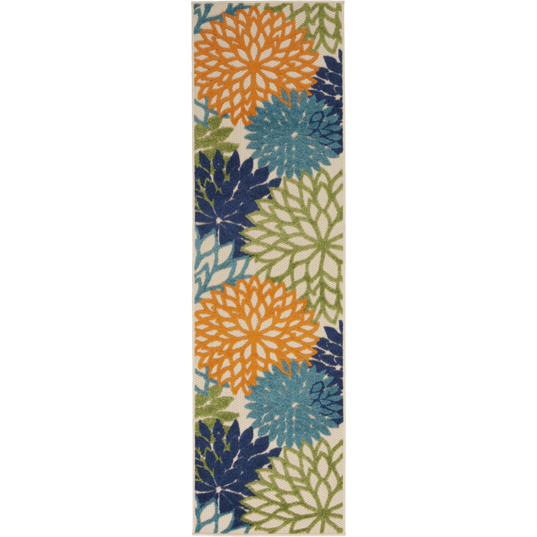 HomeRoots 4000384623 2 x 6 (ft) Polypropylene Multicolor Rectangular Indoor/Outdoor Floral Runner rug