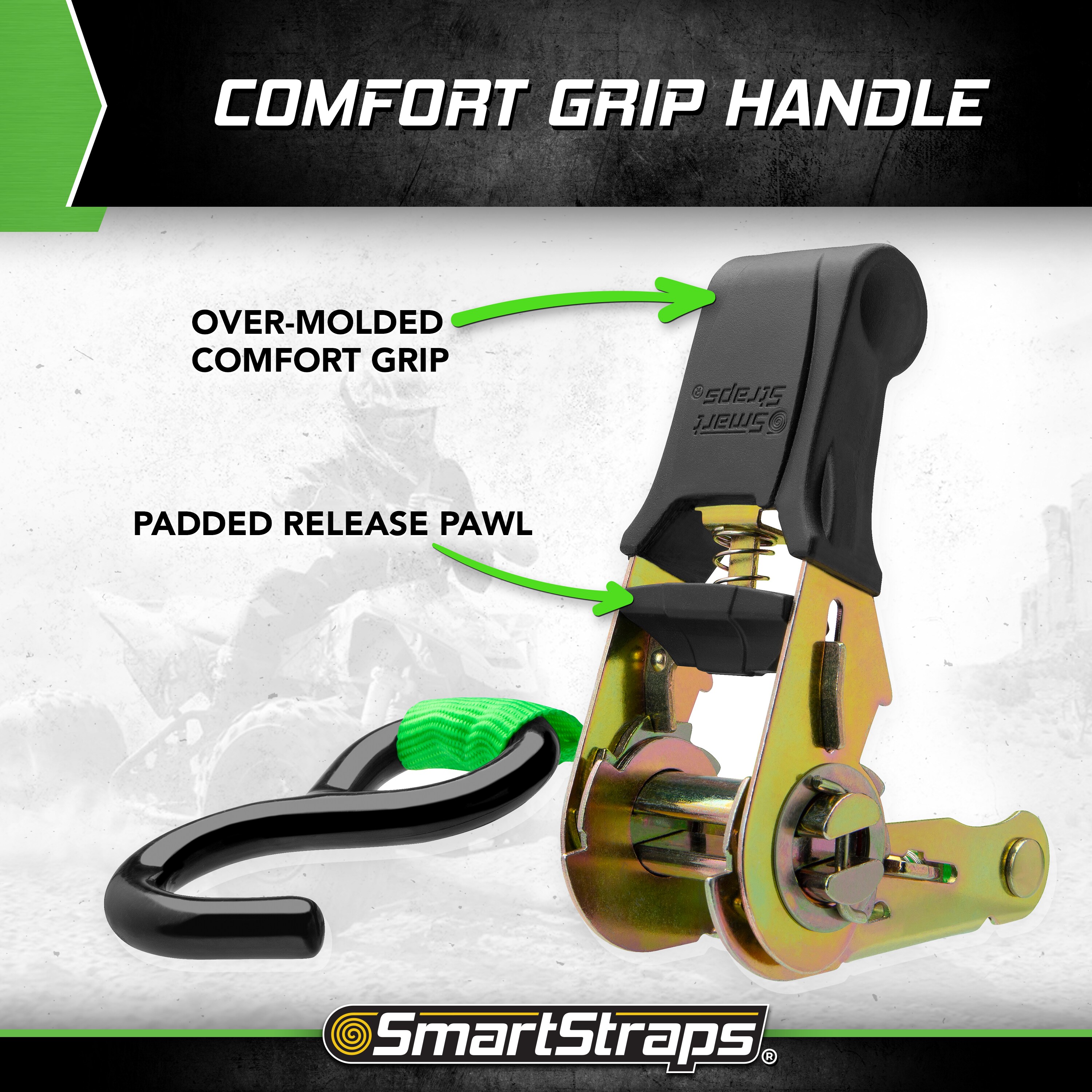 SmartStraps 1-in x 10-ft Ratchet Tie Down 1500-lb Break Strength (4-Pack)