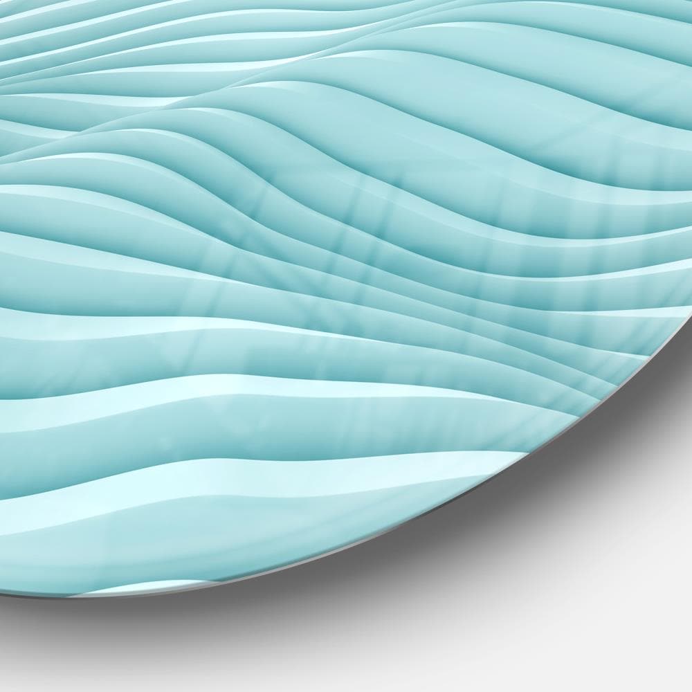 Fractal Rippled Blue 3D Waves Metal Wall Art