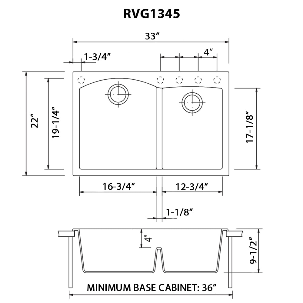 Ruvati RVG1345BK Kitchen-Sinks - View #11