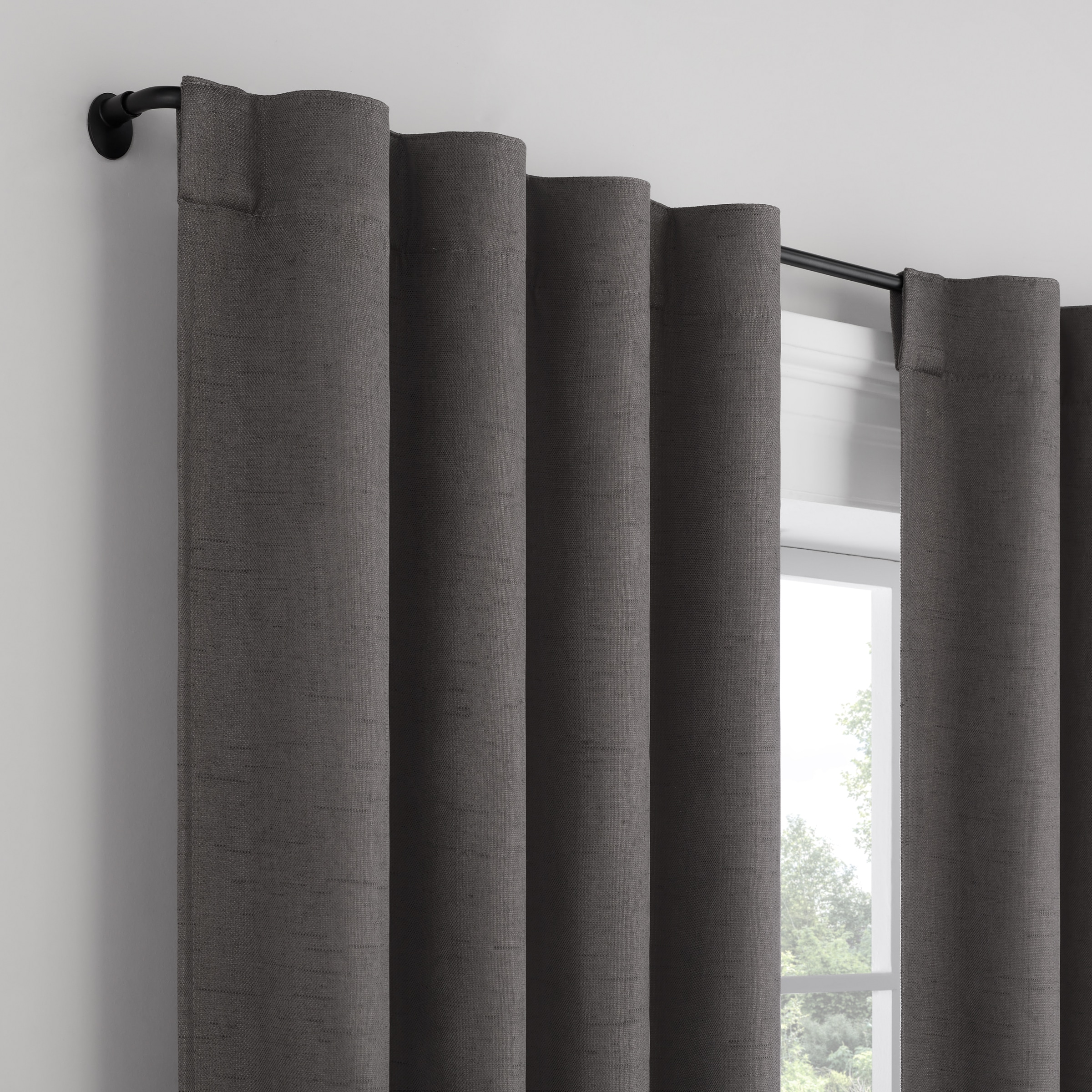 Eclipse 63-in Pewter Blackout Back Tab Single Curtain Panel 28628204399 ...