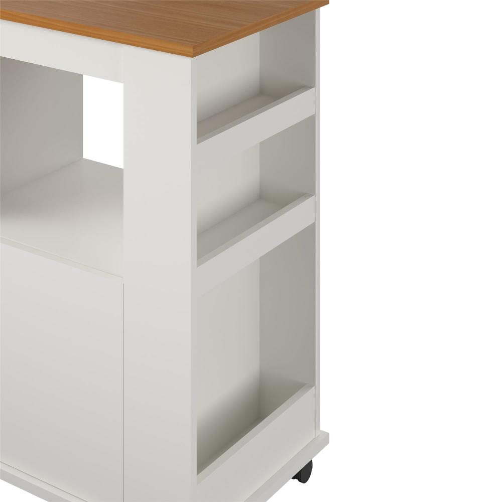 Ameriwood Home Williams Contemporary/Modern White Stipple Kitchen Hutch ...