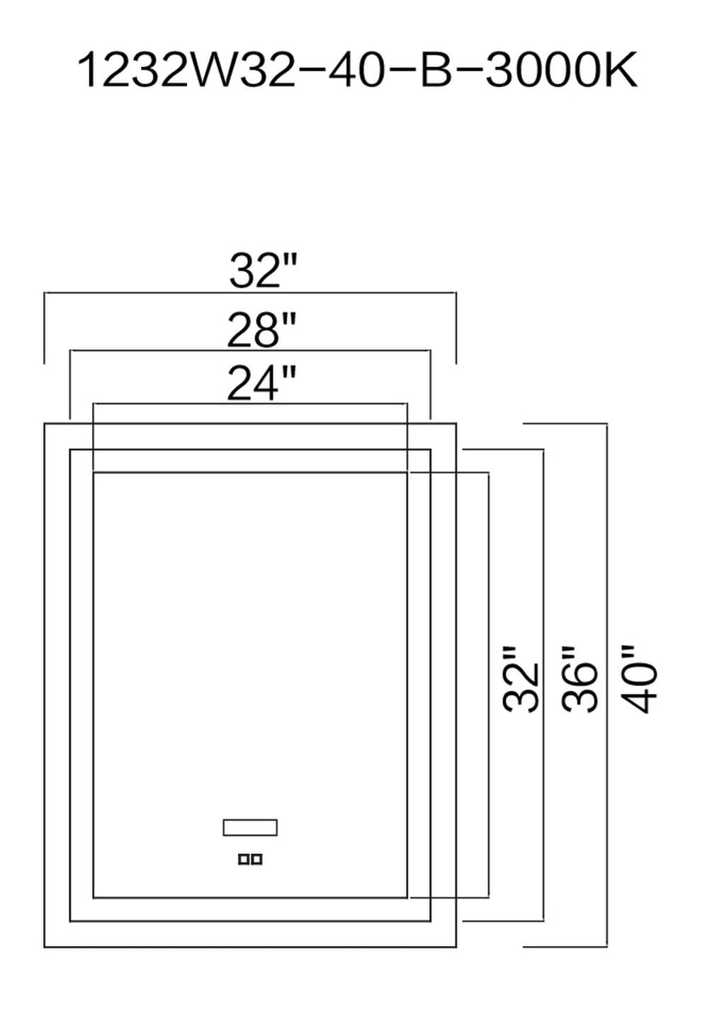 CWI Lighting 1232W32-40-B-3000K Decor-Mirrors - View #2