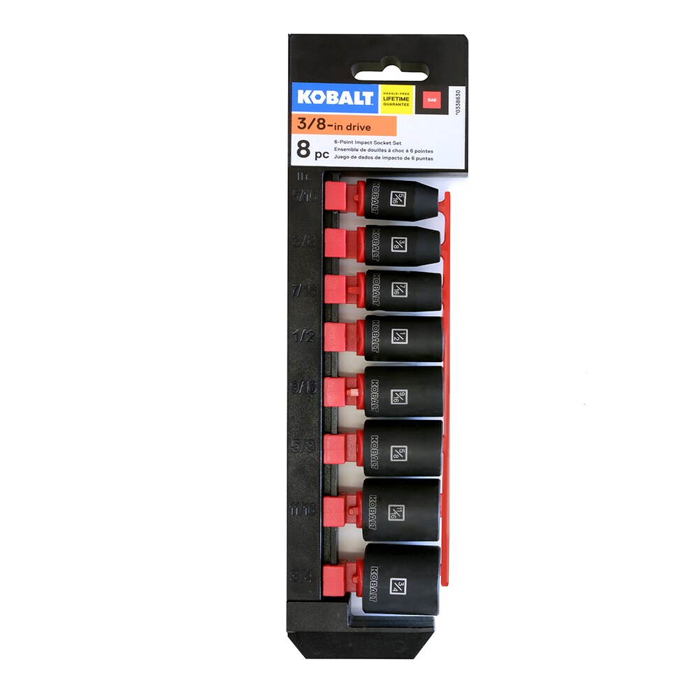 Kobalt 85215 8-Piece Standard (SAE) 3/8-in Drive Set 6-Point Impact Socket Set